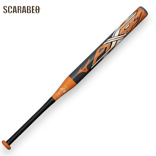 ミズノ ソフトボール バット AX4 78cm 570g 1CJFS 3号 ゴムボール用 ミドルバランス カーボン バット 高反発 飛ぶ チャコール×オレンジ 1cjfs63078-0554