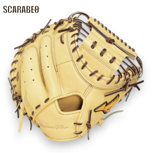 ミズノプロ 硬式 キャッチャーミット 號 SAKEBI M-R型 捕手用 グラブ ブロンド×ブラウン 高校野球対応 硬式用ミット 1ajch34010-8057