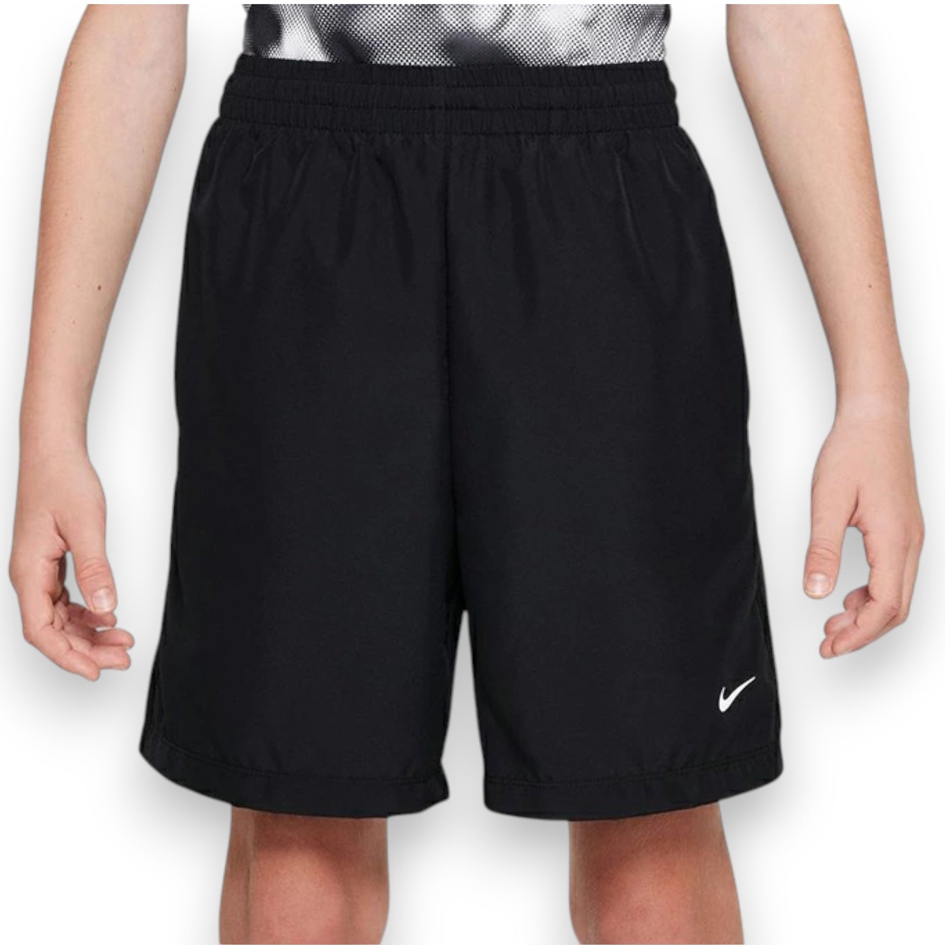 Nike ナイキ キッズ ジュニア ハーフパンツ ドライフィット マルチ+ アイコン ウーブン ショートパンツ 子供用 スポーツ ランニング トレーニング 吸汗速乾 ブラック ホワイト dx5382