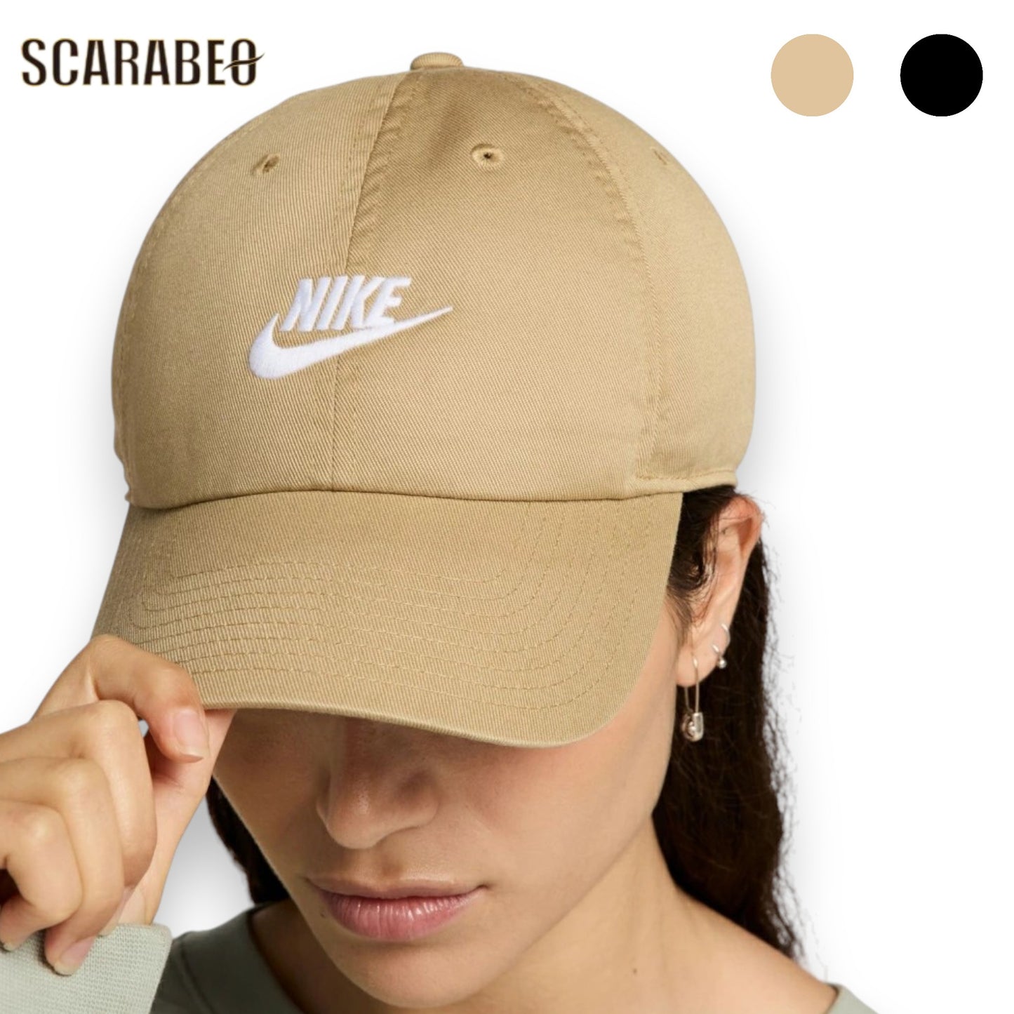 Nike ナイキ キャップ メンズ レディース クラブ CB FUT WSH L 帽子 コットンキャップ ローキャップ カジュアル スポーツ サイズ調整 ブラック ベージュ fb5368
