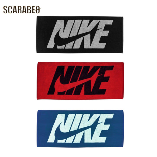 Nike ナイキ フェイスタオル スポーツタオル ジャガード 箱入り 80×35cm メンズ レディース ギフト プレゼント 吸水 コットン ブラック レッド ブルー tw2000