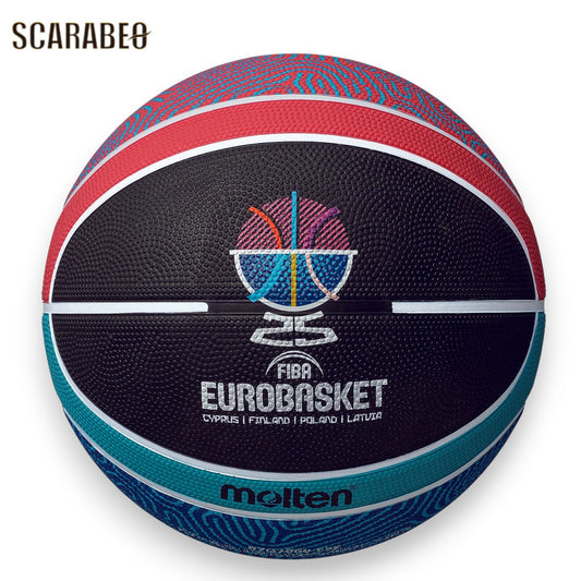 モルテン BG2000 EuroBasket 2025 バスケットボール 7号球 公式試合球レプリカ FIBA 限定デザイン ゴムボール 屋外 練習用 中学生 高校生 一般 b7g2000-e5z7