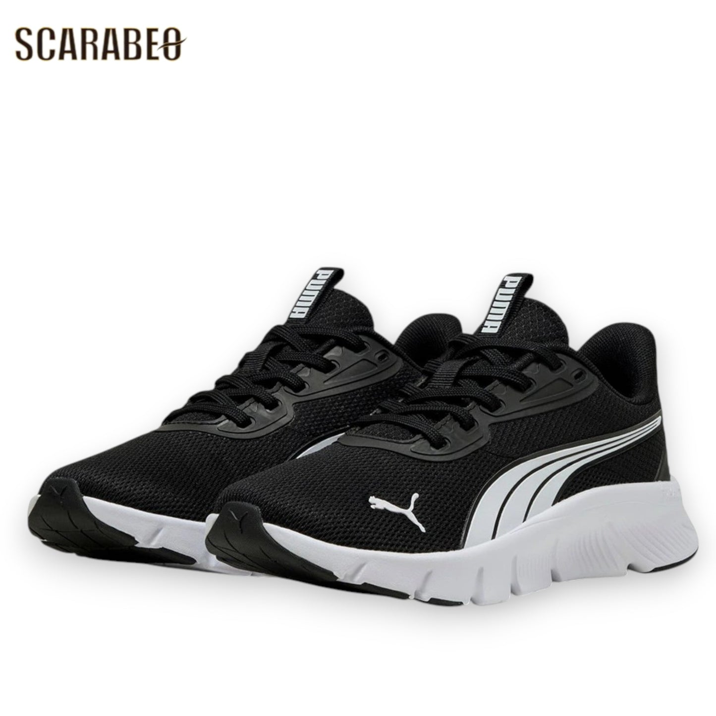 プーマ キッズ スニーカー フレックスフォーカス LITE モダン JR 401517 ジュニア 軽量 ランニングシューズ 通学 運動靴 PUMA ブラック ホワイト 401517-01