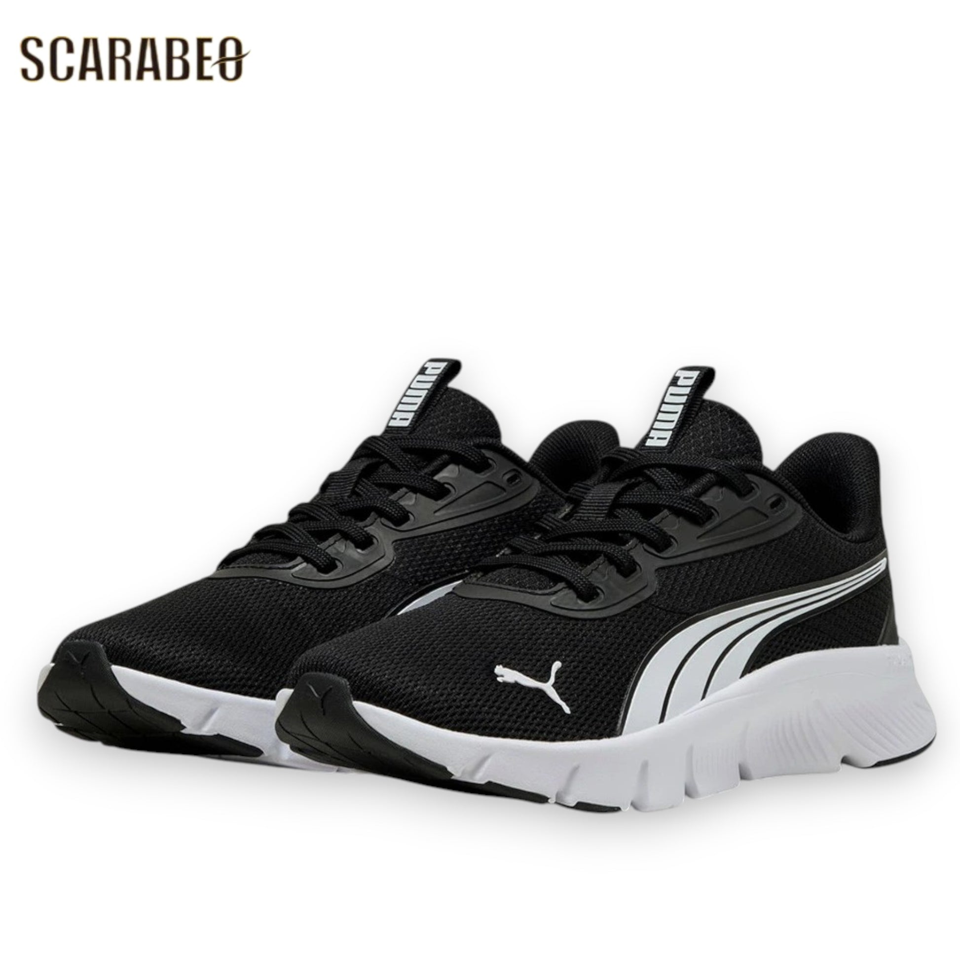 プーマ キッズ スニーカー フレックスフォーカス LITE モダン JR 401517 ジュニア 軽量 ランニングシューズ 通学 運動靴 PUMA ブラック ホワイト 401517-01