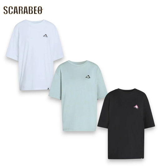 adidas アディダス レディース 半袖 Tシャツ オーバーサイズ 綿100％ グラフィックTシャツ カジュアル ストリート ビッグシルエット 2026SS KA5092 qd624