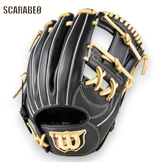 Wilson ウイルソン 一般軟式 グラブ EZC DUAL 内野手用 1175 ブラック×ブロンド ソフトレザー デュアル 小指2本入れ推奨 即使用可能 軟式グローブ 内野用 wbw104442