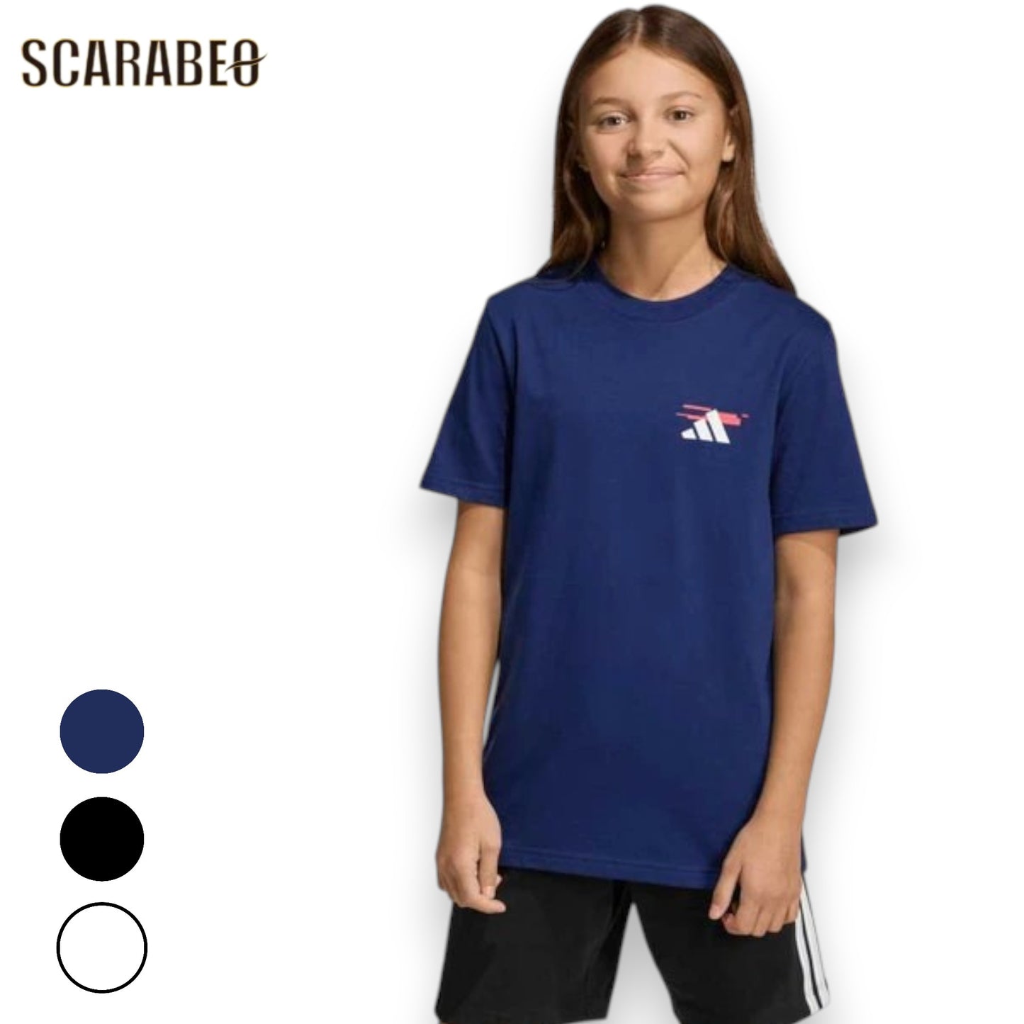 adidas アディダス キッズ ジュニア 半袖Tシャツ ゲーミング グラフィックTシャツ 子供服 男の子 女の子 綿100％ カジュアル スポーツウェア ro270<br> 2026SS