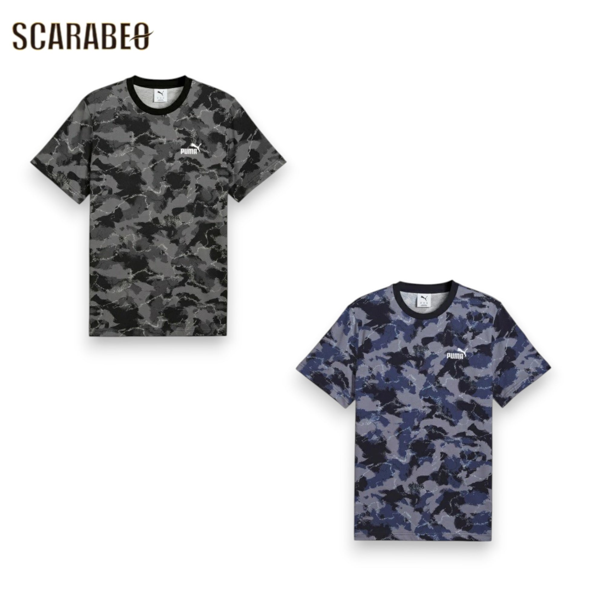 PUMA プーマ Tシャツ メンズ 半袖 綿100％ コットン カモ柄 カモフラージュ グラフィックTシャツ ロゴT カジュアル スポーツ 694143