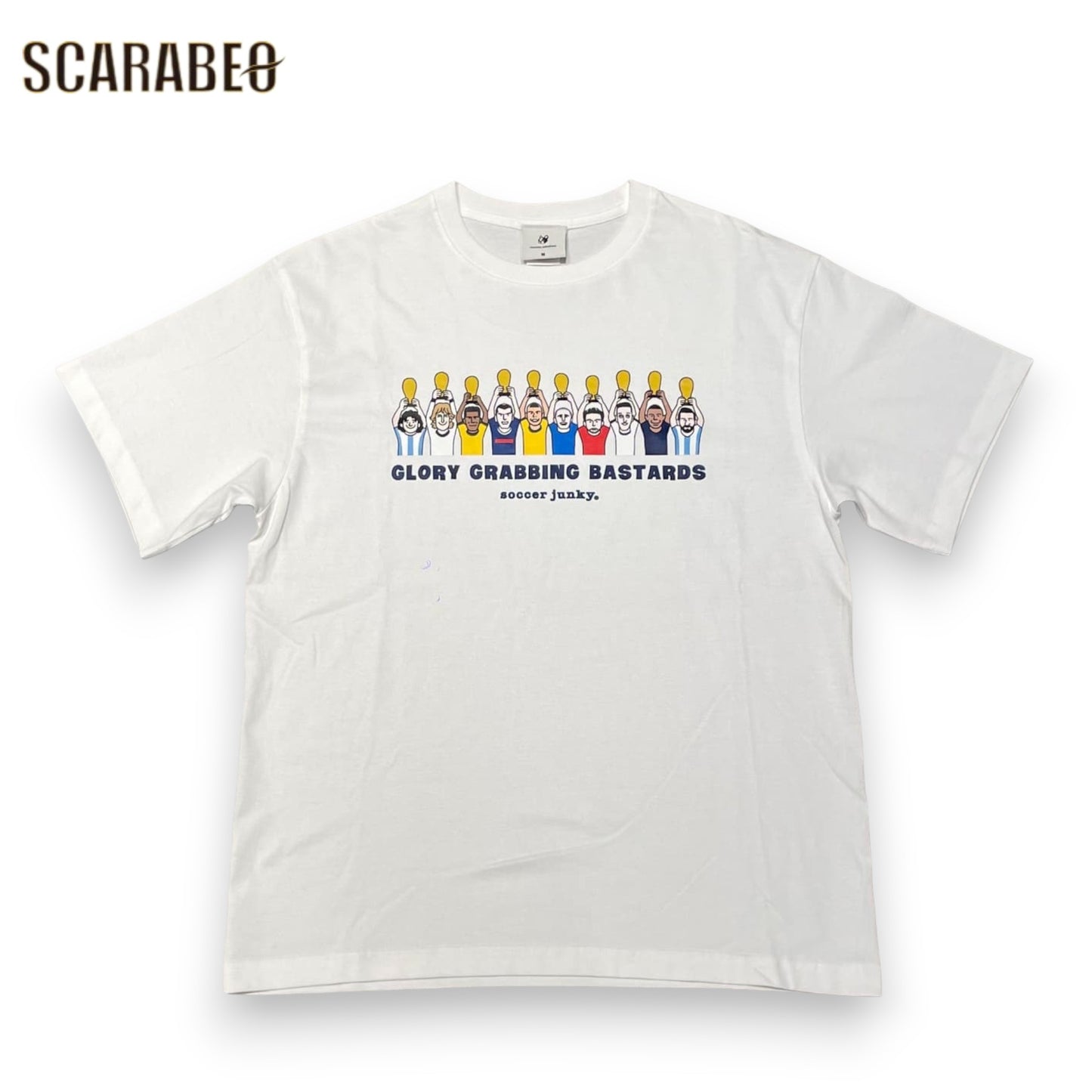 SoccerJunkyサッカージャンキー半袖TシャツメンズJERRYコラボTROFEOHISTORYプレミアムTEE綿100％サッカーカジュアルロゴTjr26b00