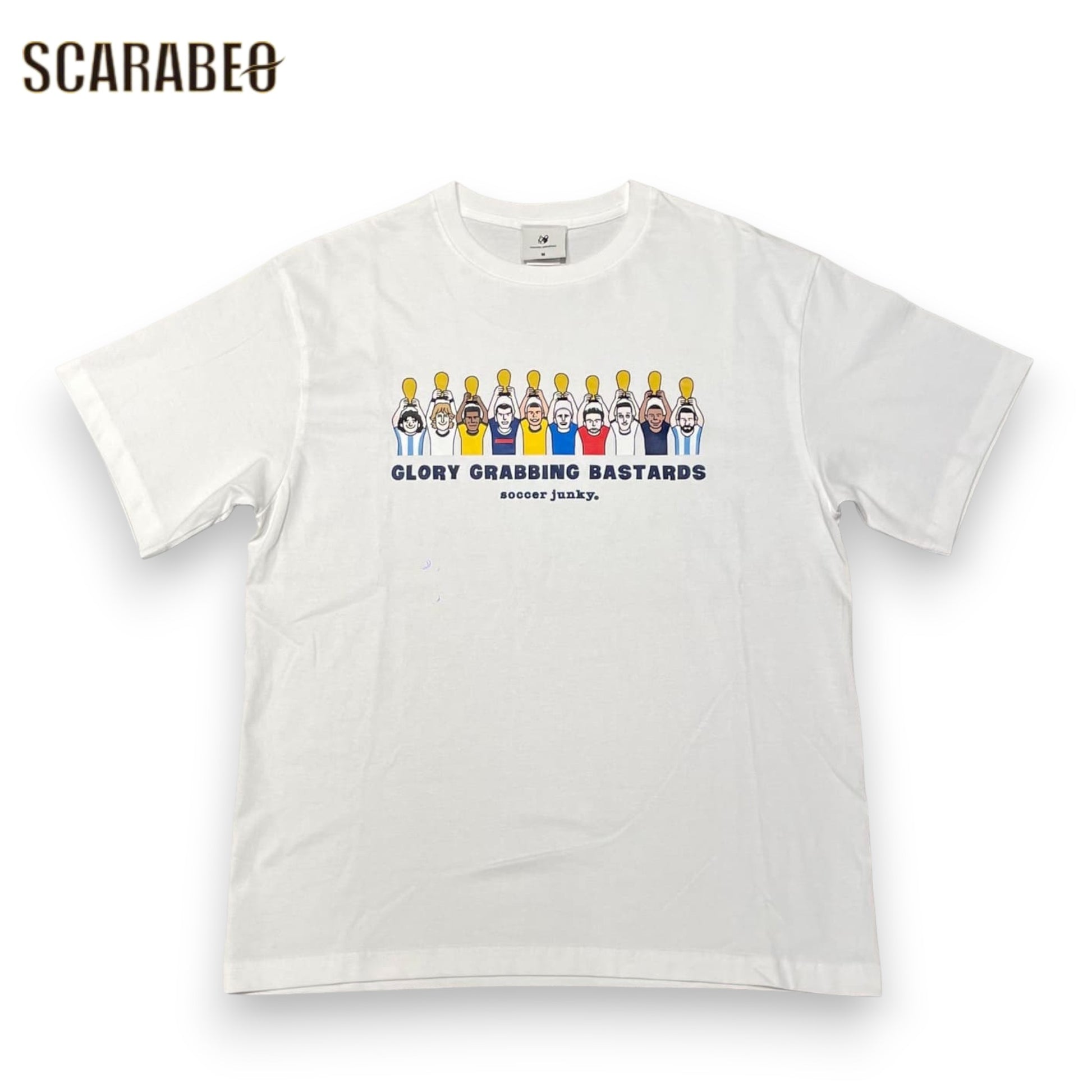 SoccerJunkyサッカージャンキー半袖TシャツメンズJERRYコラボTROFEOHISTORYプレミアムTEE綿100％サッカーカジュアルロゴTjr26b00