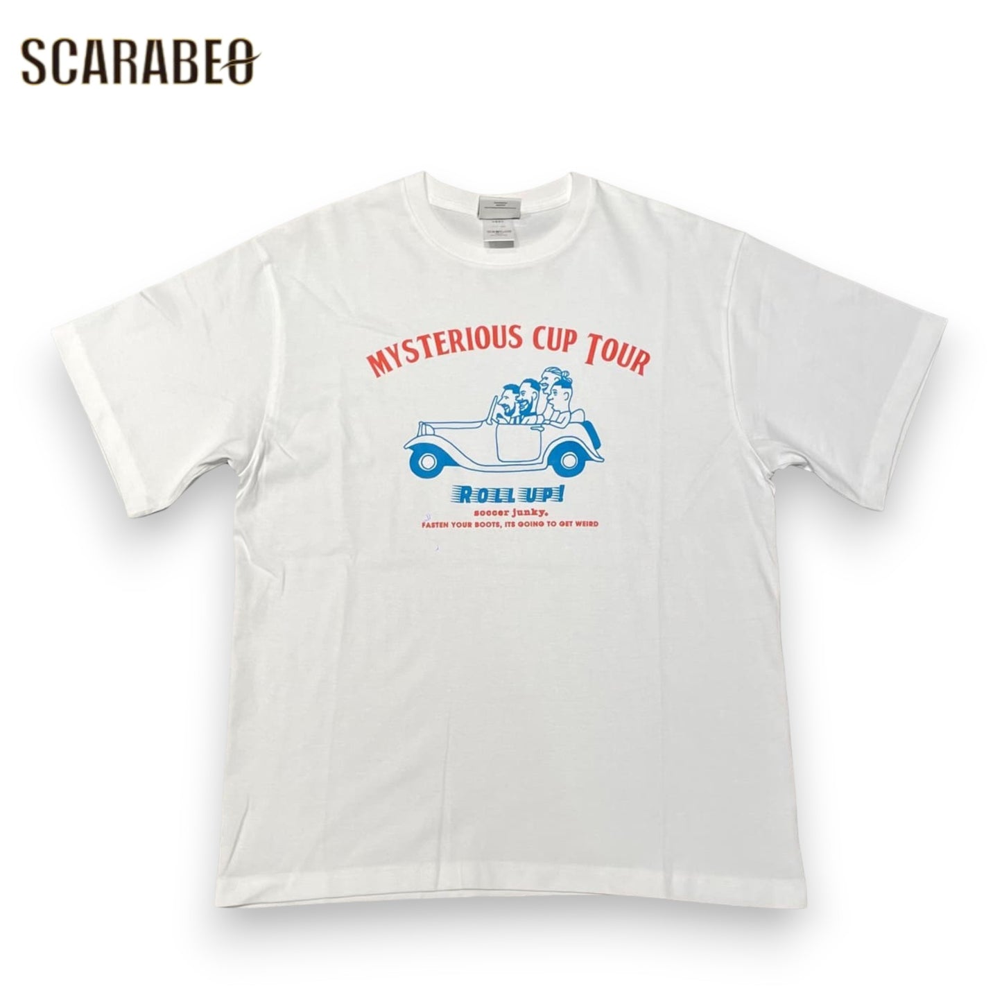 SoccerJunkyサッカージャンキー半袖TシャツメンズJERRYコラボMYSTERIOUSCUPTOURプレミアムTEE綿100％サッカーカジュアルjr26b40