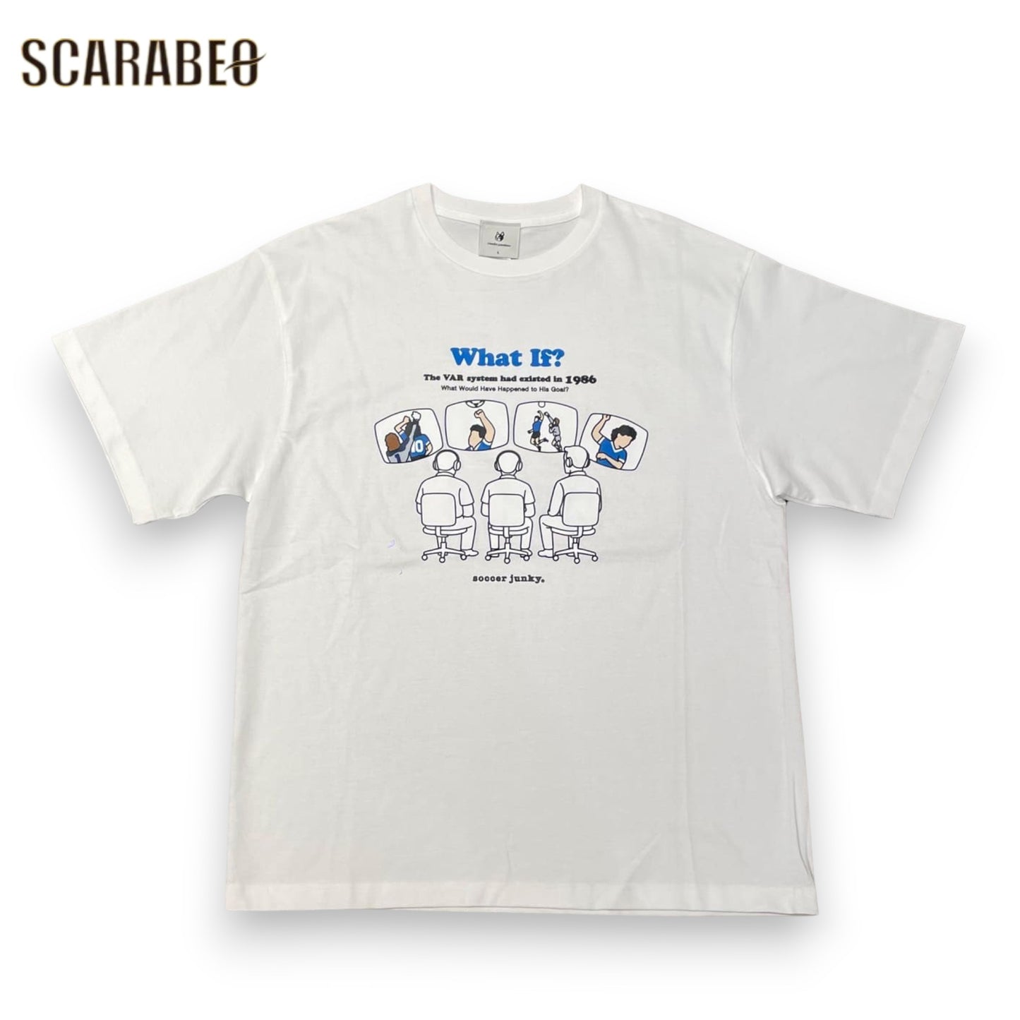 SoccerJunkyサッカージャンキー半袖TシャツメンズJERRYコラボVAR86?プレミアムTEE綿100％サッカーストリートカジュアル2026SSjr26b50