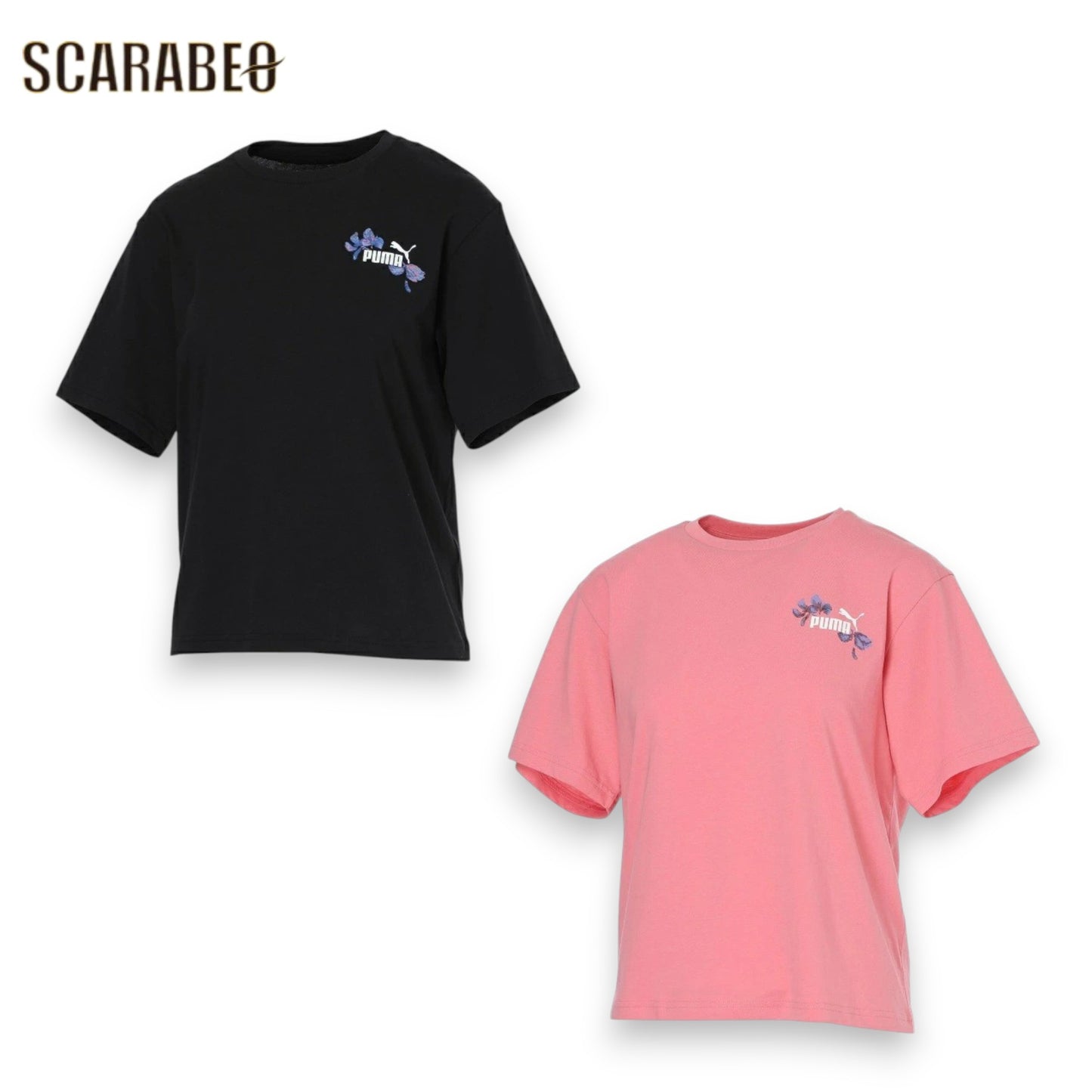 PUMA プーマ ESS GRX RLX 半袖Tシャツ 694190 レディース 半袖 Tシャツ スポーツウェア カジュアル コットン ブラック ピンク 694190