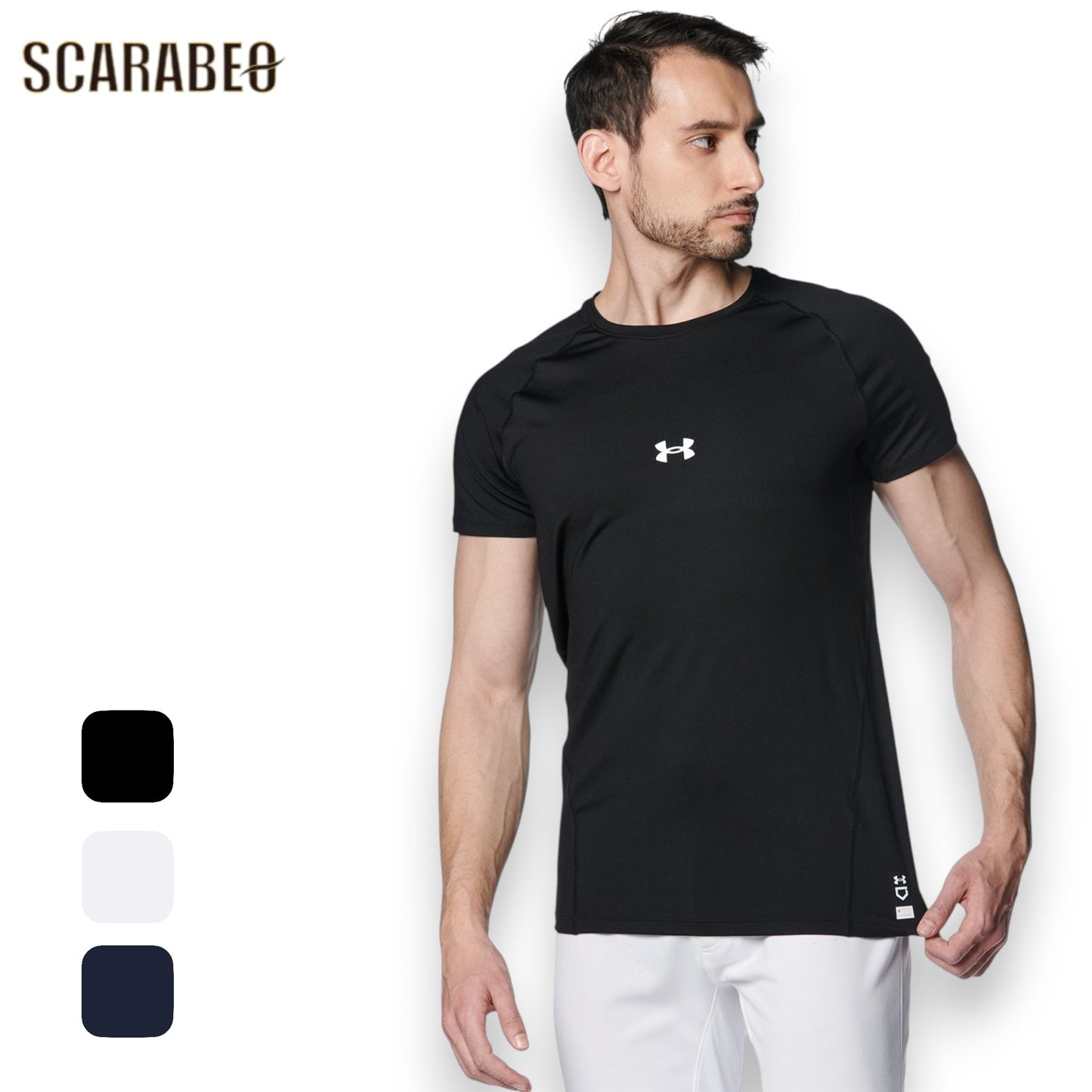 UNDER ARMOUR アンダーアーマー UAヒートギア コンフォート フィッティド 半袖 クルーネック シャツ メンズ ベースボール 野球 アンダーシャツ 吸汗速乾 ストレッチ UPF40 1384732