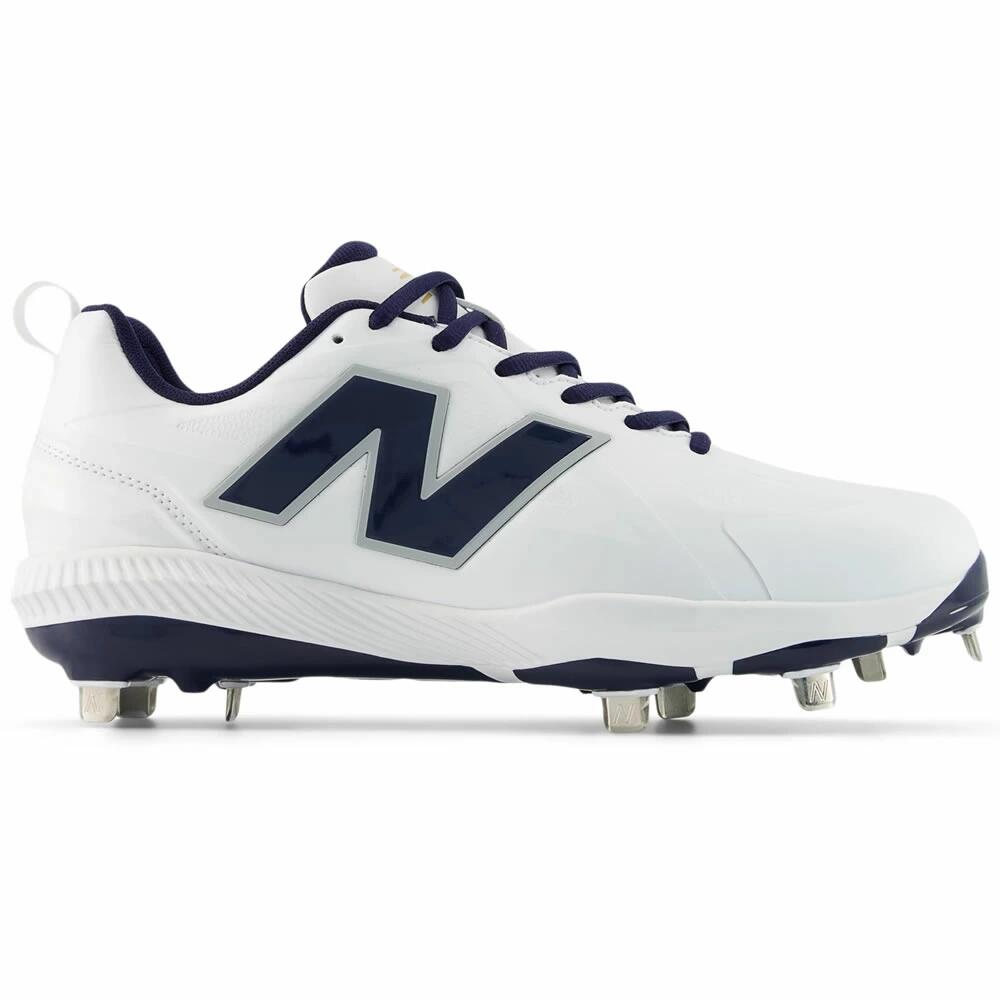 【P加工不可】New Balance ニューバランス 野球 金具スパイク 4E 1000 V1 Metal ホワイト ネイビー FuelCell ワイド 幅広 ベースボール スパイク m100044x