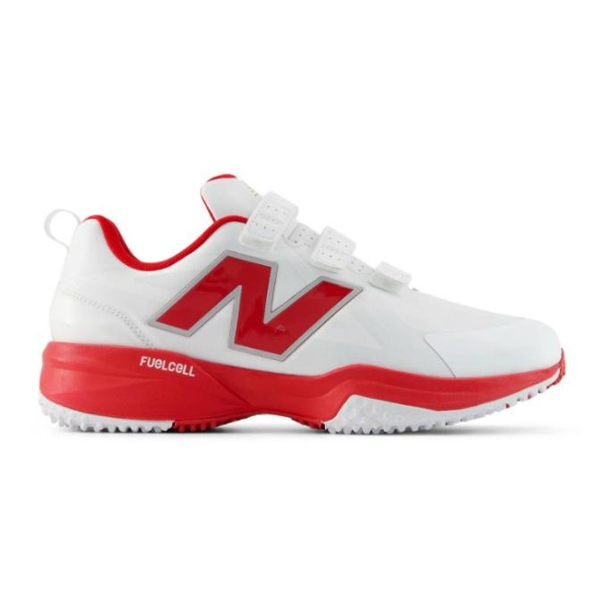 New Balance ニューバランス 1000 V1 Turf 4E 野球 トレーニングシューズ ターフシューズ ホワイト レッド FuelCell 幅広 アップシューズ m10007b0
