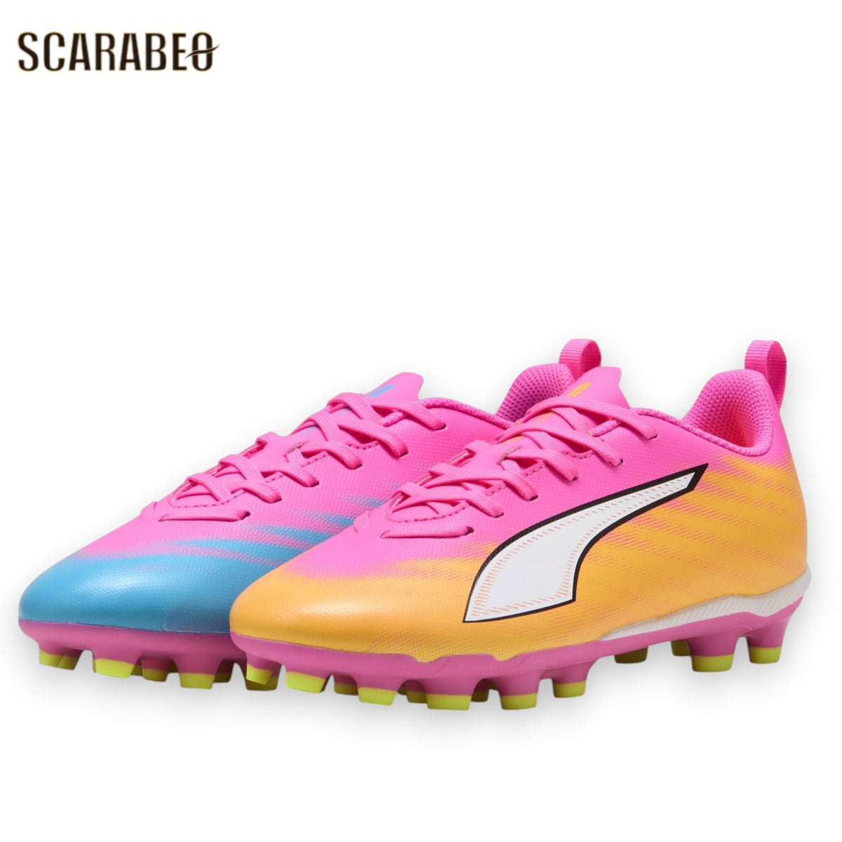 【5月28日発売】PUMA プーマ ジュニア ウルトラ 6 プレイ HG/AG + MID JR SHOWTIME PACK サッカースパイク 土 人工芝対応 ポイズンピンク 108982-05