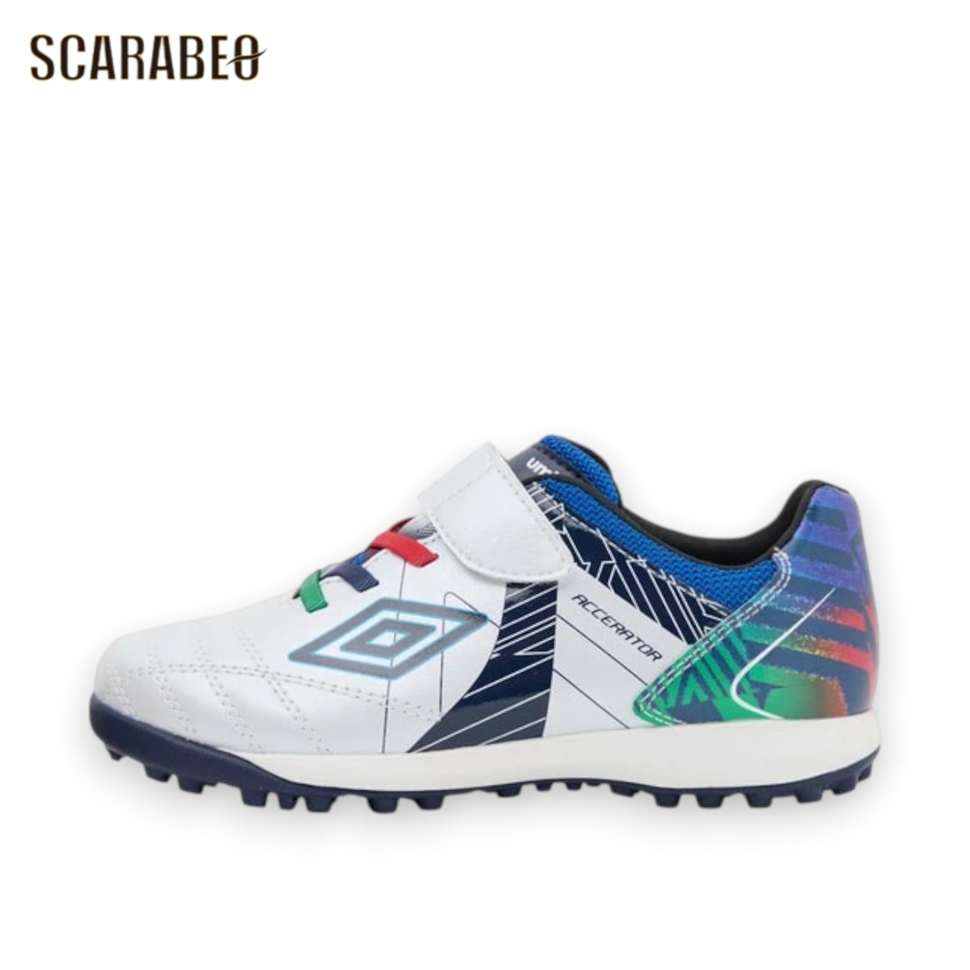 アンブロ ジュニア アクセレイター SB JR WIDE RK ホワイト×ネイビー UMBRO サッカー トレーニングシューズ ターフシューズ ワイド キッズ uf6scst4j