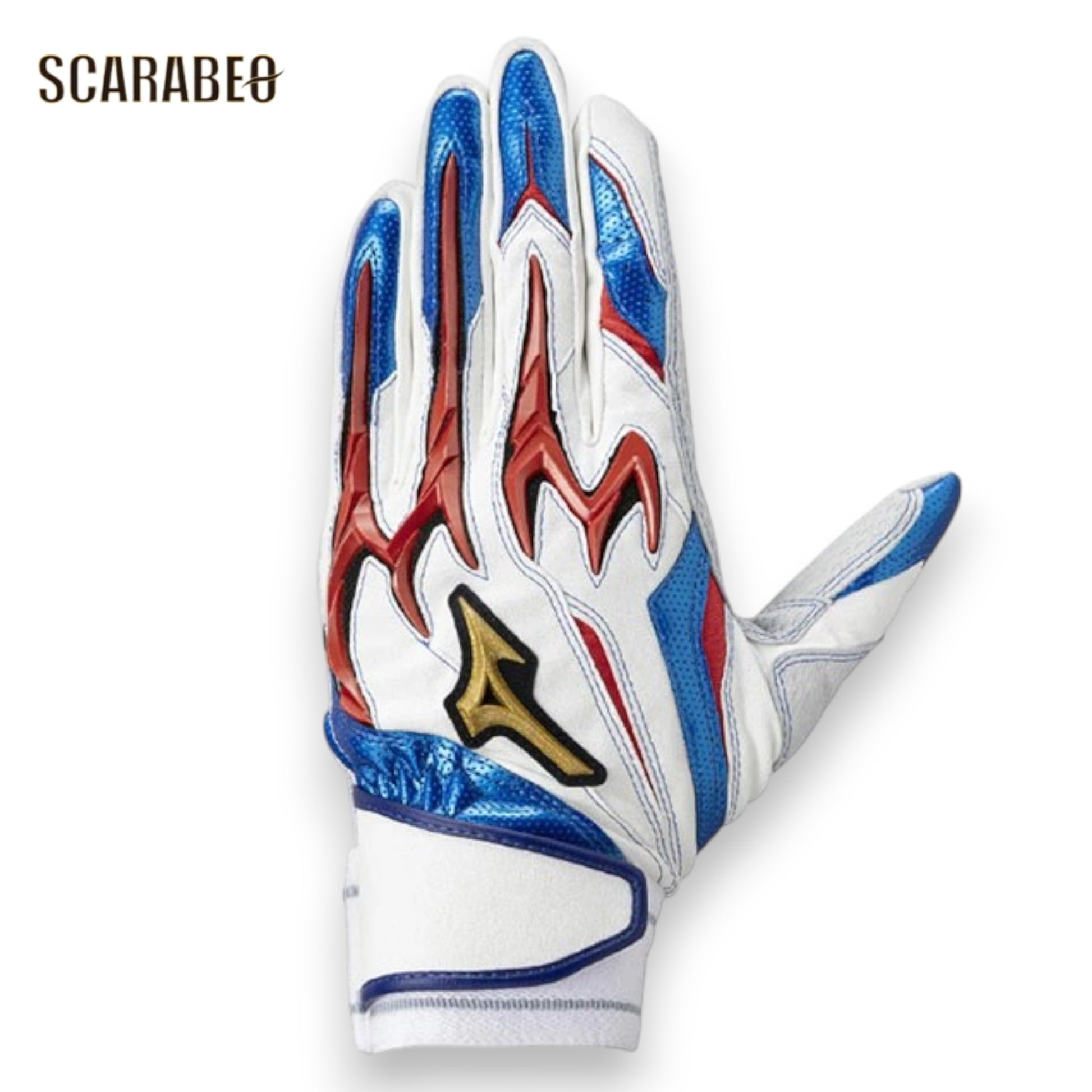 ミズノプロ シリコンパワーアークDI 両手用 バッティンググローブ 26SS限定カラー ホワイト×レッド×ブルー MIZUNO 野球 手袋 1ejea56501