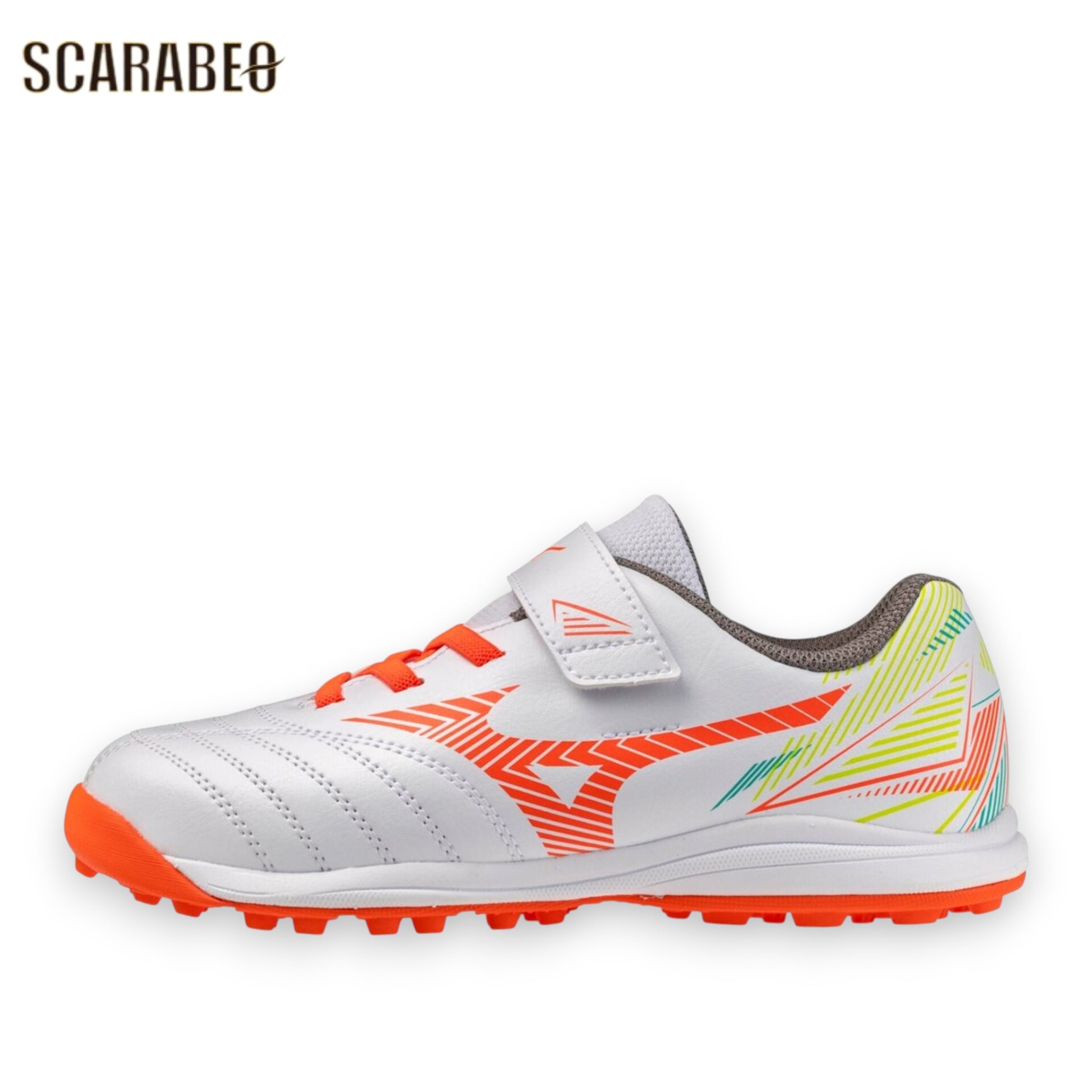 ミズノ アレゴール SB AS キッズ トレーニングシューズ MIZUNO ALEGOAL SB AS サッカー ジュニア ベルクロ ホワイト オレンジ p1ge262854