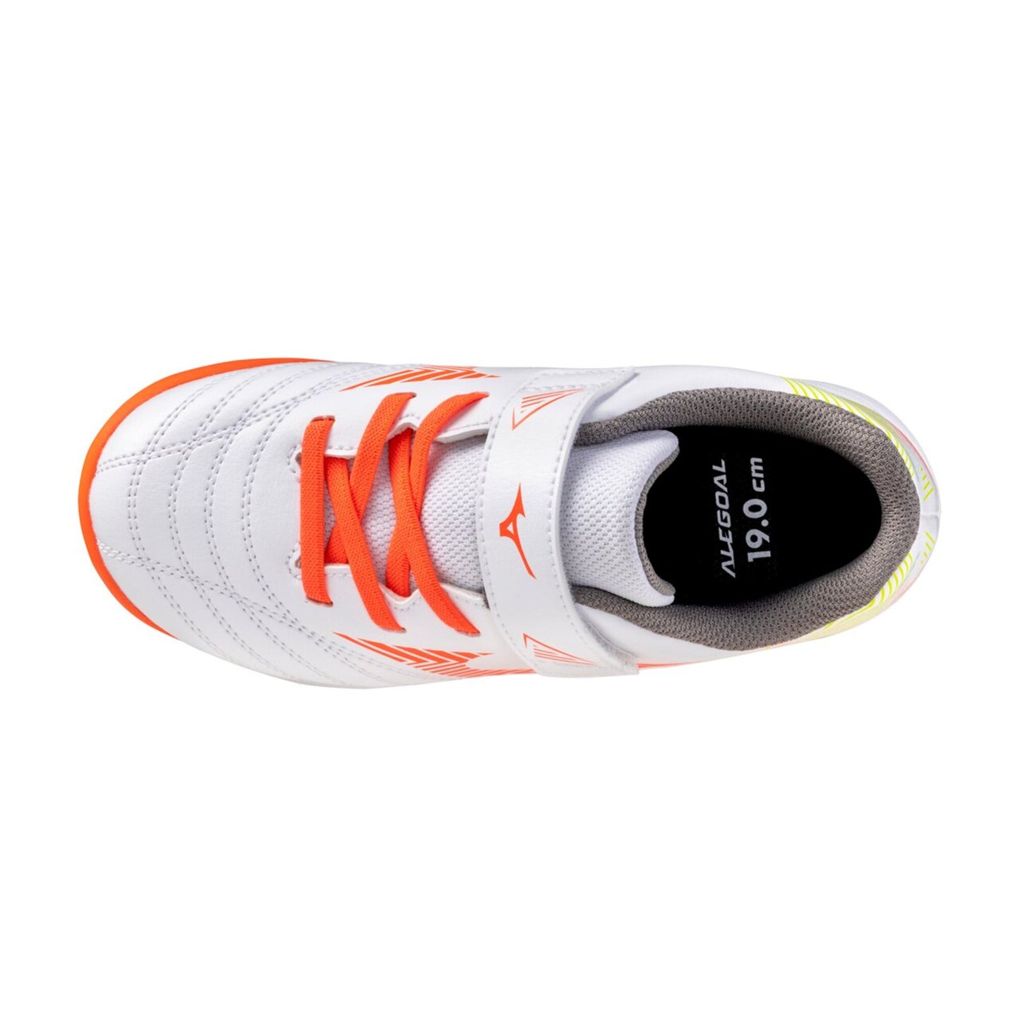 ミズノ アレゴール SB AS キッズ トレーニングシューズ MIZUNO ALEGOAL SB AS サッカー ジュニア ベルクロ ホワイト オレンジ p1ge262854