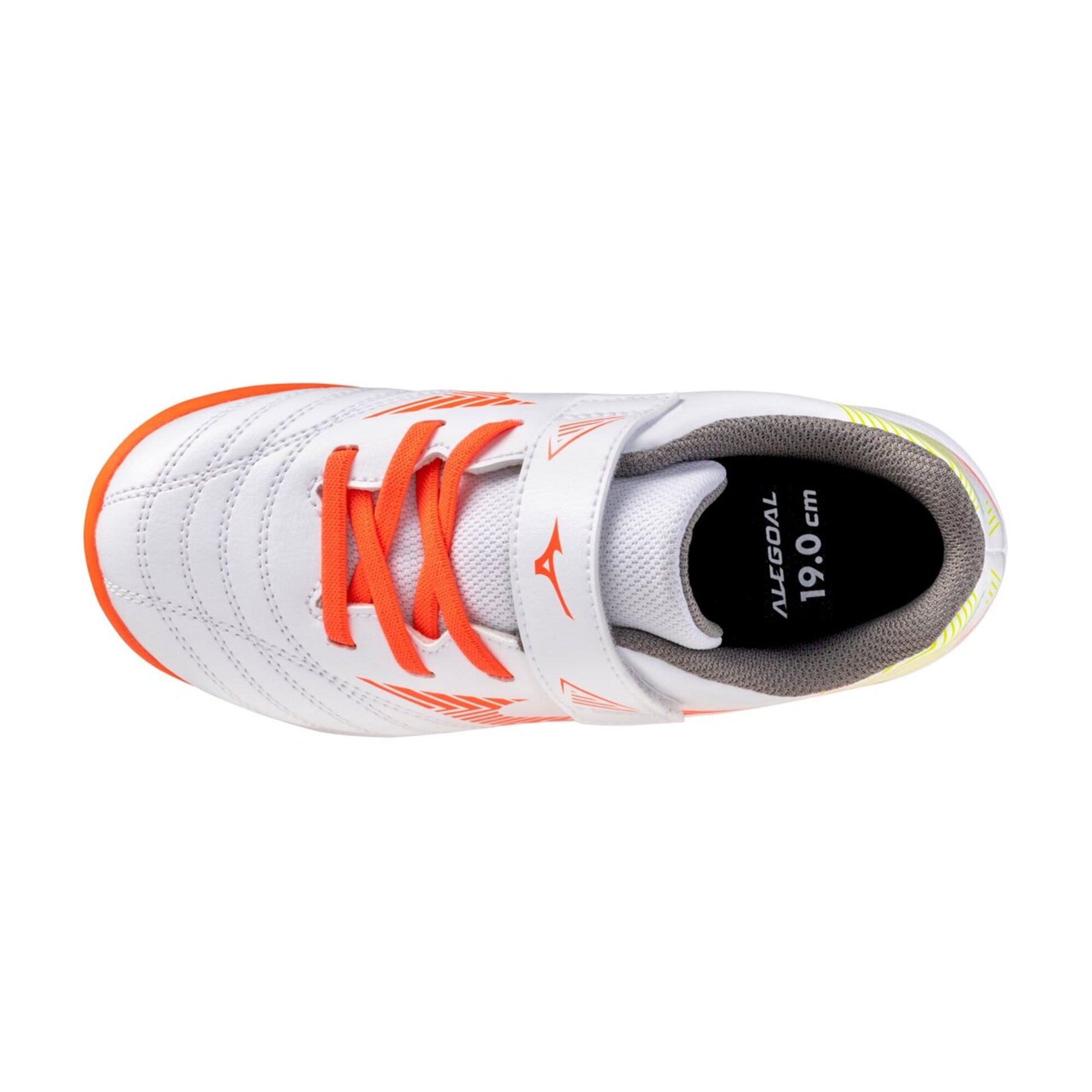 ミズノ アレゴール SB AS キッズ トレーニングシューズ MIZUNO ALEGOAL SB AS サッカー ジュニア ベルクロ ホワイト オレンジ p1ge262854
