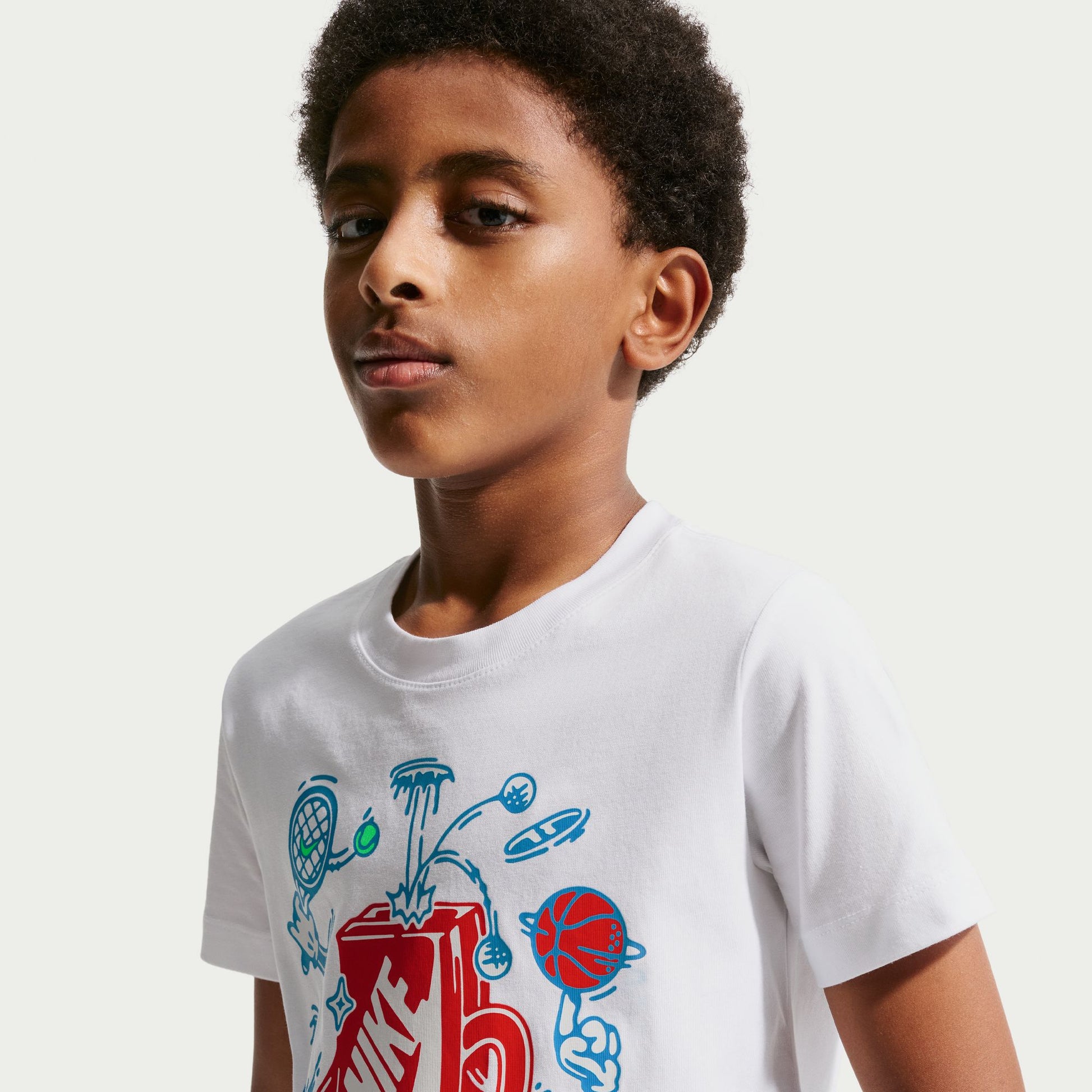 ナイキ YTH NSW ボクシー MLT SPT S/S Tシャツ IO1995-100 NIKE キッズ 半袖Tシャツ ジュニア コットン100％ ホワイト io1995-100