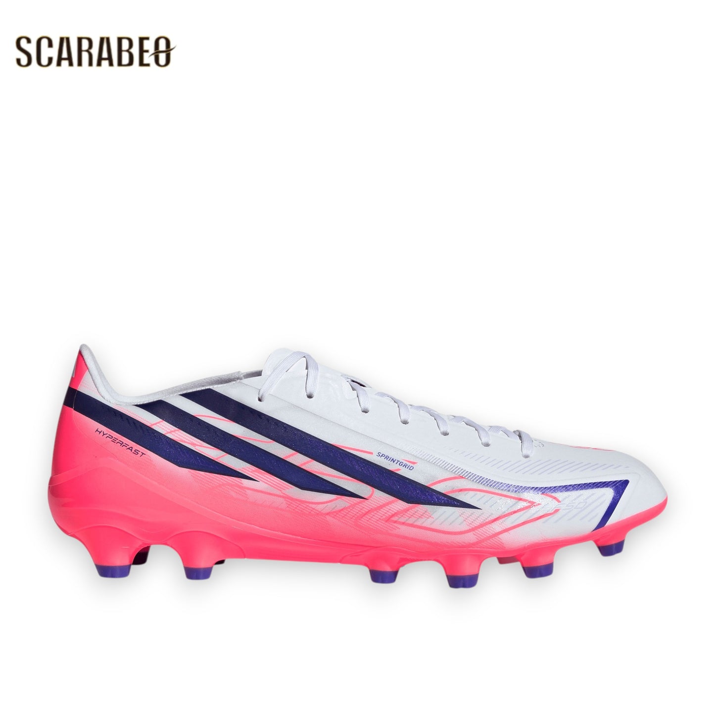 アディダス F50 HYPERFAST LEAGUE HG/AG JAPAN HQ2379 adidas サッカースパイク ホワイト ソーラーパープル 土 人工芝 天然芝 F50 ハイパーファスト hq2379