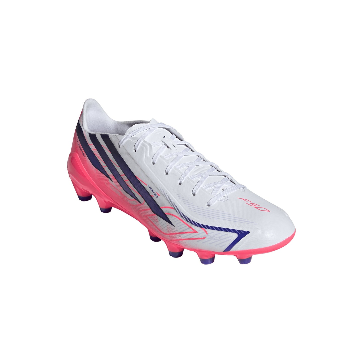 アディダス F50 HYPERFAST LEAGUE HG/AG JAPAN HQ2379 adidas サッカースパイク ホワイト ソーラーパープル 土 人工芝 天然芝 F50 ハイパーファスト hq2379