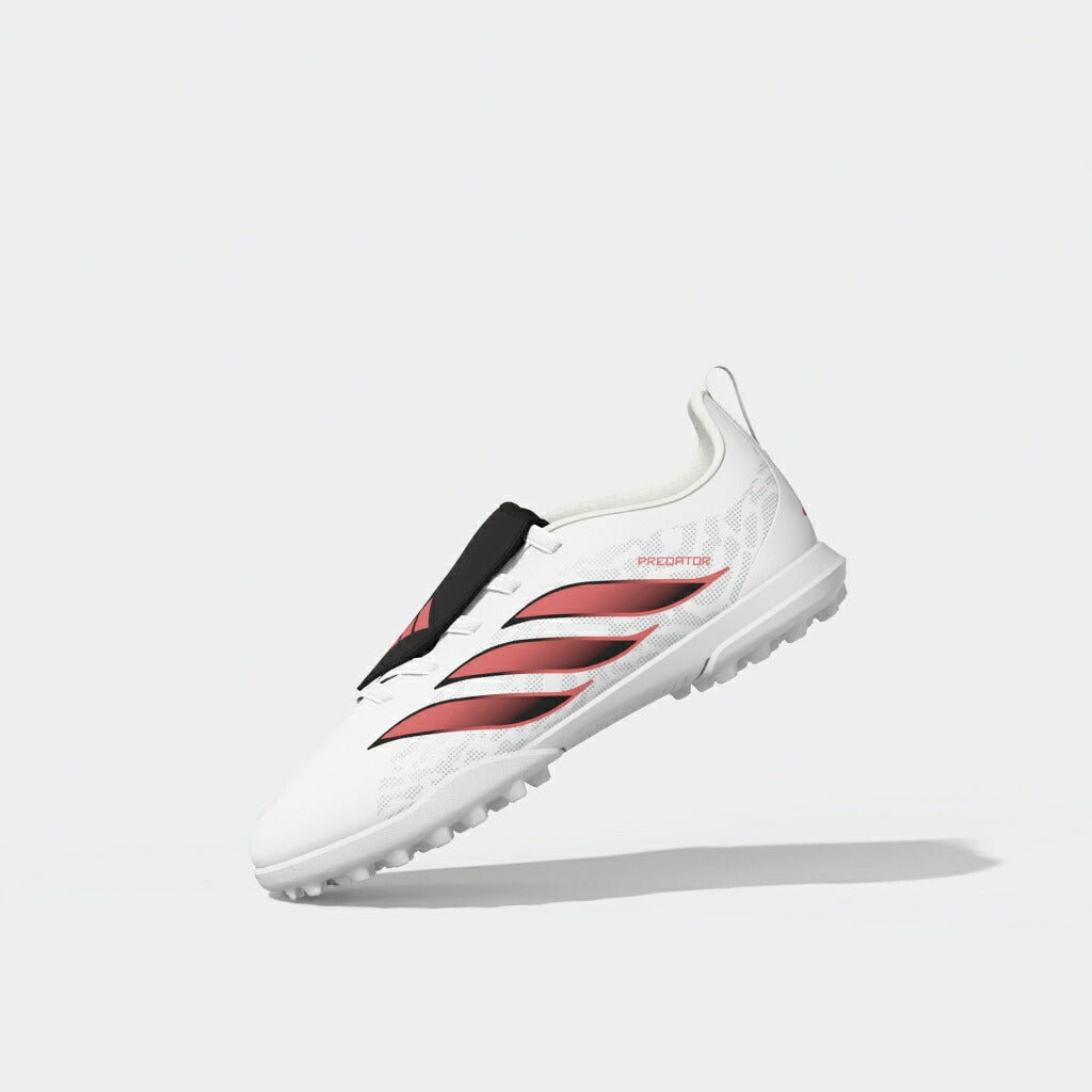 アディダス キッズ プレデター CLUB フォールディングシュータン 伸縮性シューレース TF adidas ジュニア トレーニングシューズ サッカー ターフ ホワイト ソーラーターボ ih2087