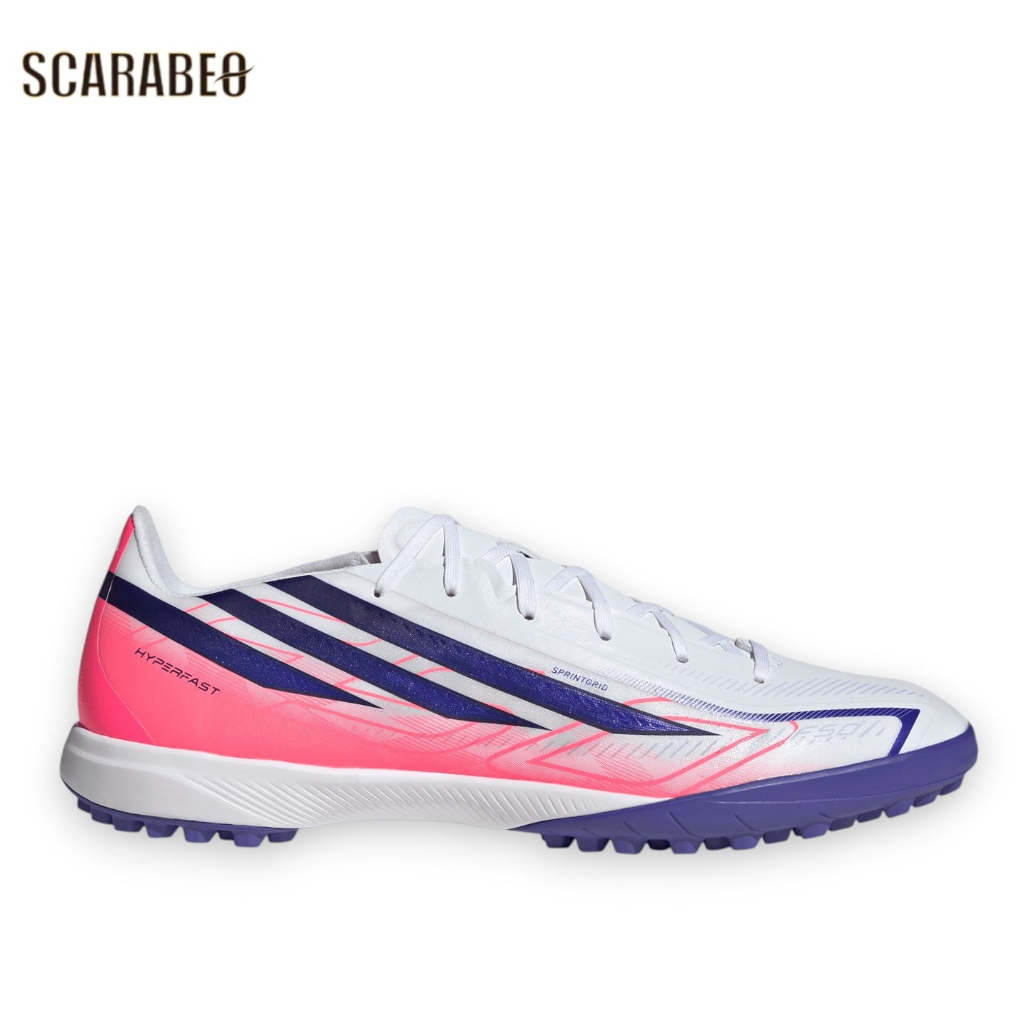 アディダス F50 HYPERFAST LEAGUE TF KJ3434 adidas トレーニングシューズ サッカー ターフ ホワイト ソーラーパープル 人工芝 土 F50 ハイパーファスト kj3434
