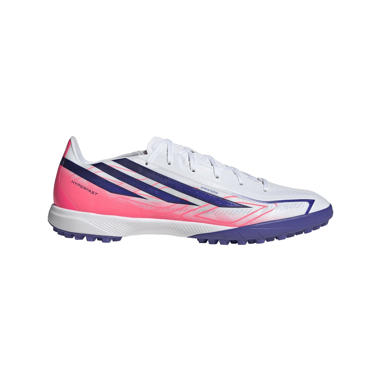 アディダス F50 HYPERFAST LEAGUE TF KJ3434 adidas トレーニングシューズ サッカー ターフ ホワイト ソーラーパープル 人工芝 土 F50 ハイパーファスト kj3434