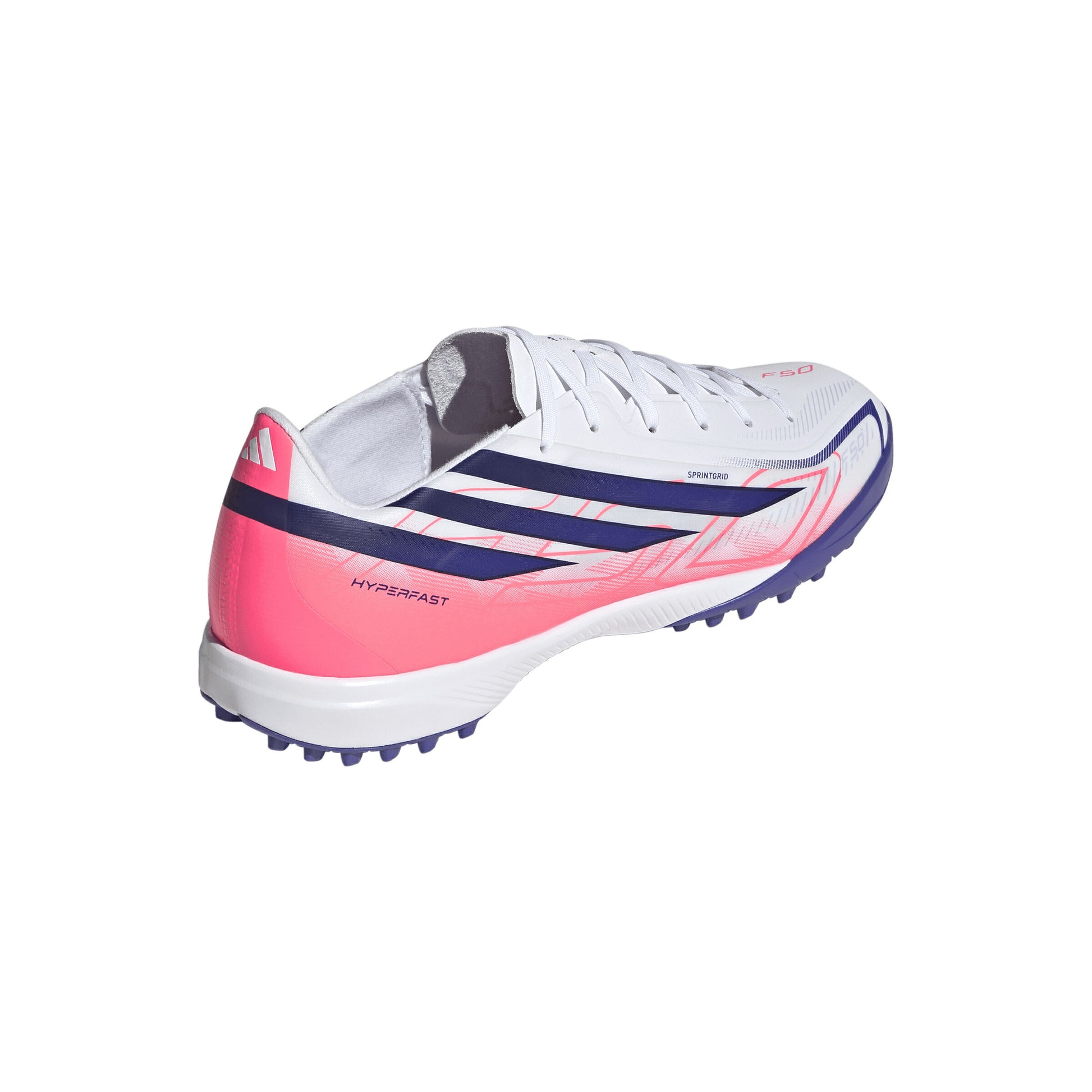 アディダス F50 HYPERFAST LEAGUE TF KJ3434 adidas トレーニングシューズ サッカー ターフ ホワイト ソーラーパープル 人工芝 土 F50 ハイパーファスト kj3434