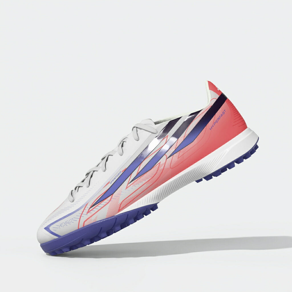 アディダス F50 HYPERFAST LEAGUE TF KJ3434 adidas トレーニングシューズ サッカー ターフ ホワイト ソーラーパープル 人工芝 土 F50 ハイパーファスト kj3434