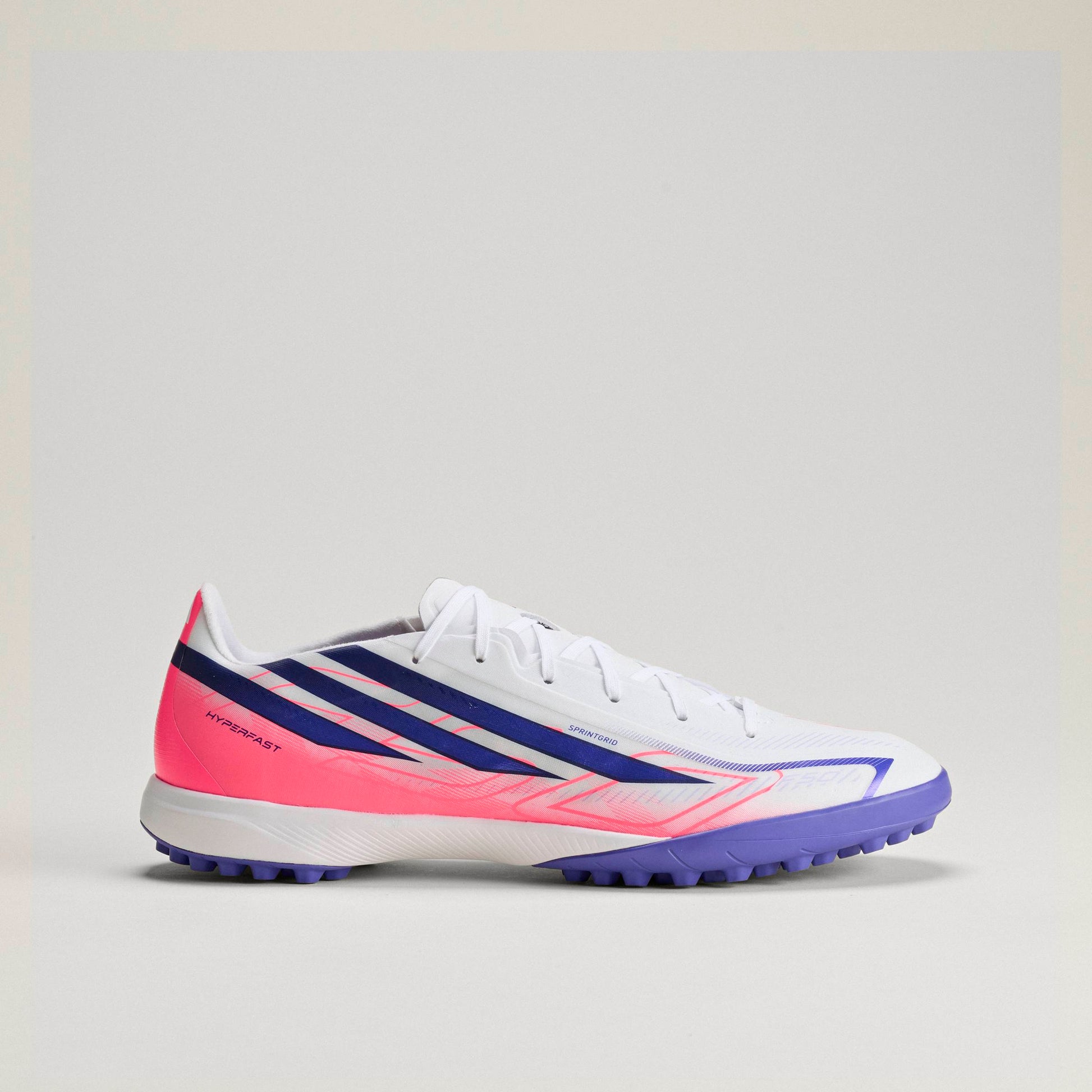 アディダス F50 HYPERFAST LEAGUE TF KJ3434 adidas トレーニングシューズ サッカー ターフ ホワイト ソーラーパープル 人工芝 土 F50 ハイパーファスト kj3434