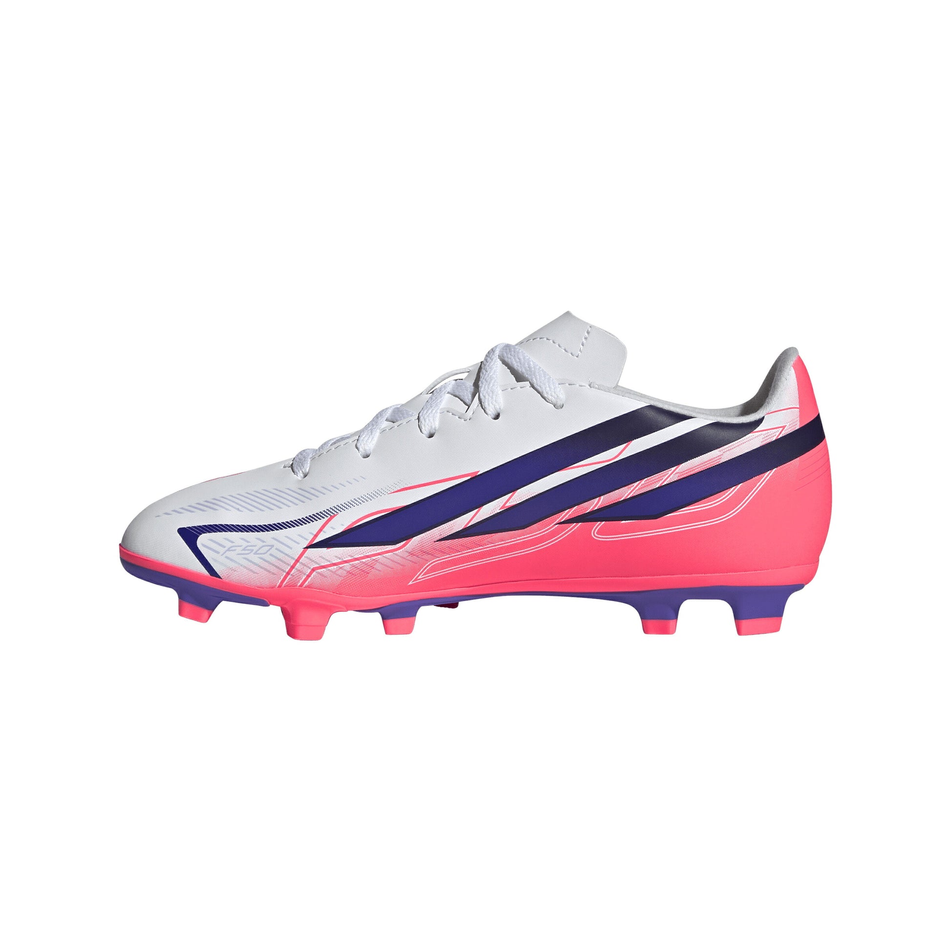 アディダス F50 HYPERFAST CLUB FxG J KK1308 adidas ジュニア サッカースパイク ホワイト ソーラーパープル 土 人工芝 天然芝 F50 ハイパーファスト キッズ kk1308