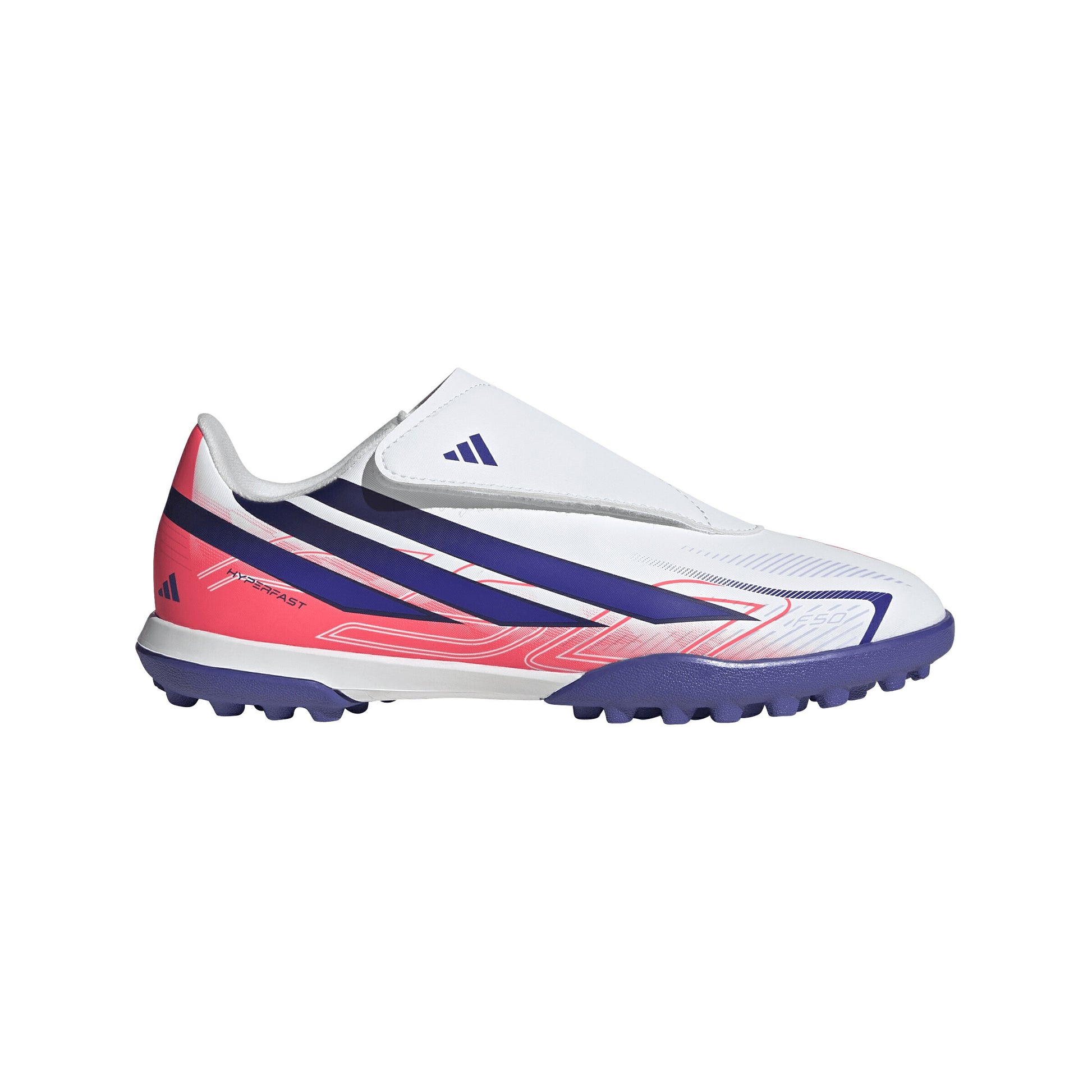 アディダス F50 HYPERFAST CLUB VEL TF J adidas ジュニア トレーニングシューズ サッカー ターフ ホワイト ソーラーパープル ソーラーターボ キッズ kk1335