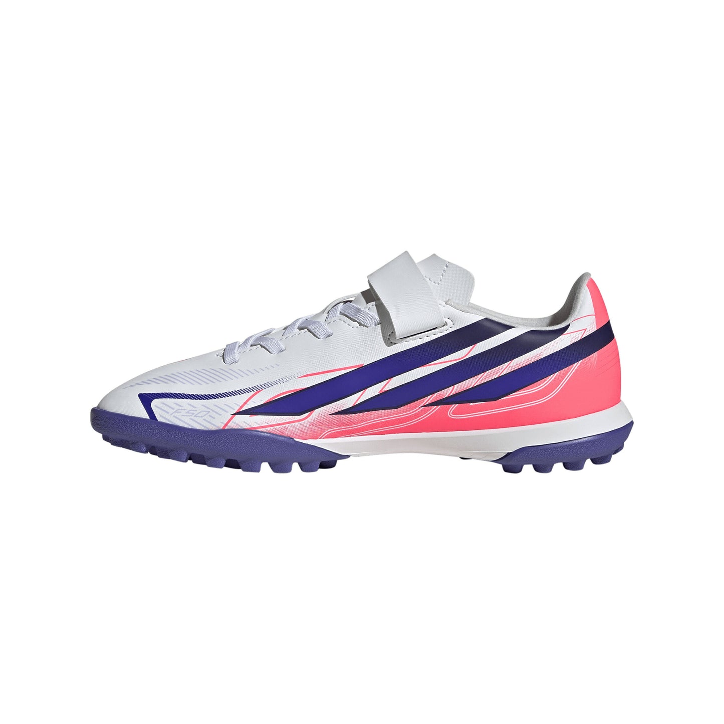 アディダス F50 ハイパーファスト CLUB H&L TF ジュニア adidas F50 HYPERFAST CLUB H&L TF J トレーニングシューズ サッカー ターフ ホワイト パープル ピンク キッズ kk1337