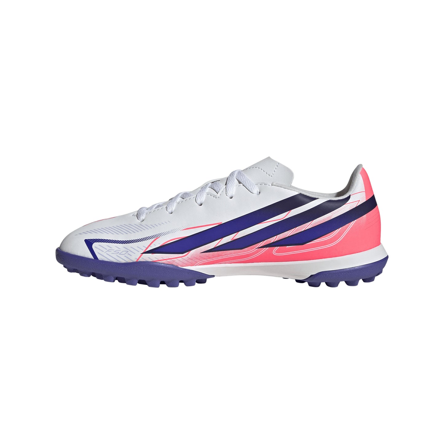 アディダス F50 HYPERFAST CLUB TF J KK1368 adidas ジュニア トレーニングシューズ サッカー ターフ ホワイト ソーラーパープル ソーラーターボ キッズ kk1368
