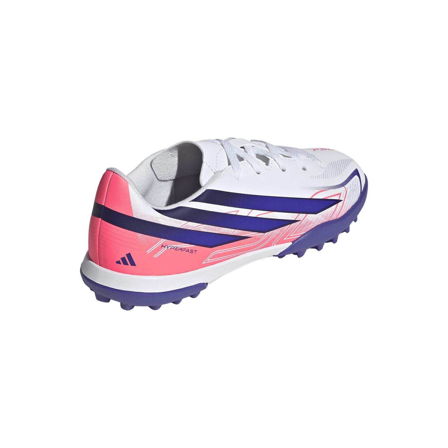 アディダス F50 HYPERFAST CLUB TF J KK1368 adidas ジュニア トレーニングシューズ サッカー ターフ ホワイト ソーラーパープル ソーラーターボ キッズ kk1368