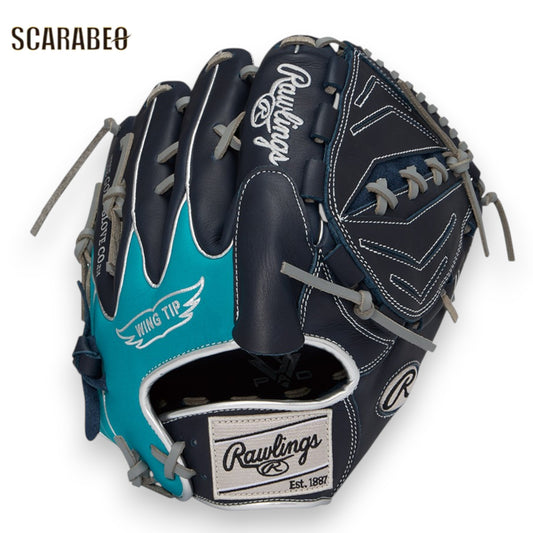 ローリングス 軟式 HYPER TECH COLOR SYNC 投手用 11.75インチ Rawlings 軟式グローブ 野球 グラブ ネイビー ティール 即使用対応 ピッチャー用 gr6htca15w