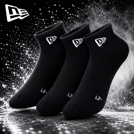 ニューエラ ソックス アンクル 3ペア ブラック NEW ERA 靴下 3足組 アンクルソックス メンズ レディース ジュニア 黒 14518191