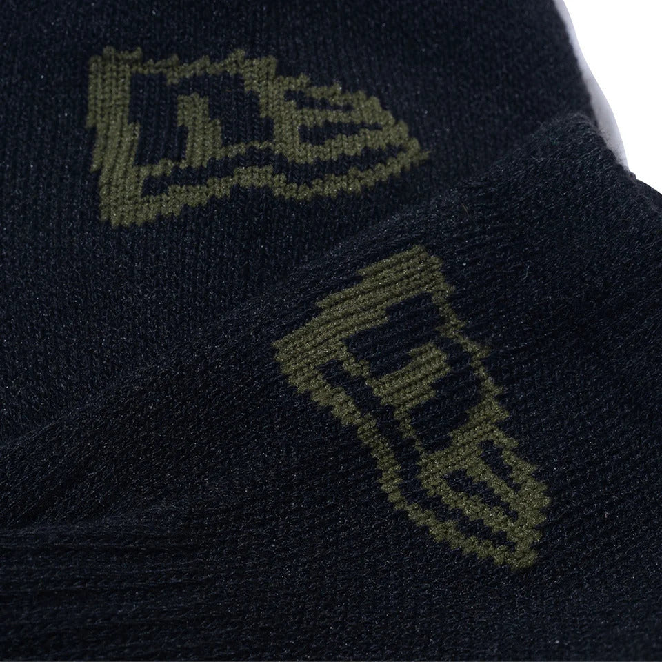 ニューエラ ソックス ショート 3ペア ブラック オリーブ カーキ NEW ERA 靴下 3足組 ショートソックス メンズ レディース ジュニア 14518169