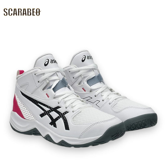 アシックス DUNKSHOT MB 10 1064A019.104 ホワイト ブラック ASICS ジュニア バスケットシューズ バッシュ キッズ 子供用 バスケットボール