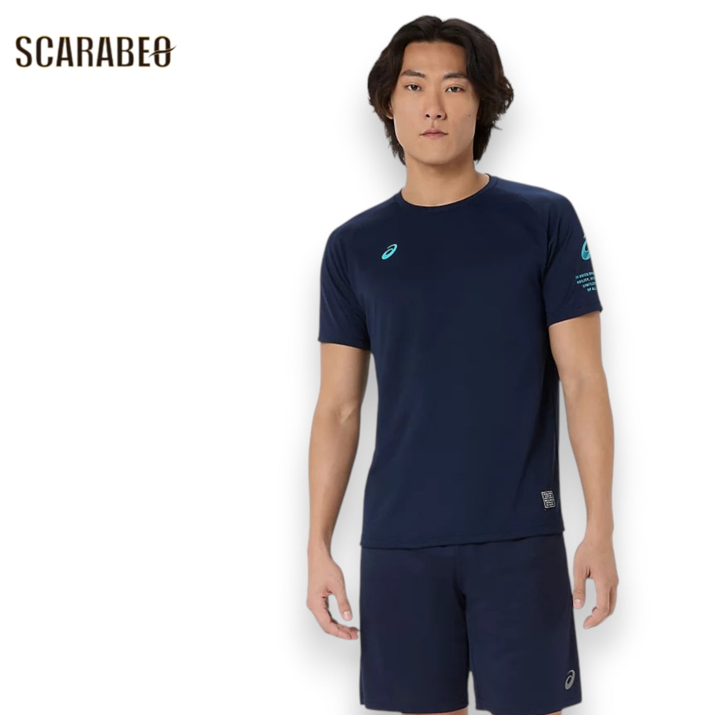 アシックス ドライロゴグラフィックTシャツ Midnight ASICS 半袖 Tシャツ メンズ スポーツウェア 吸汗速乾 ドライ ランニング トレーニング 2033c184-400