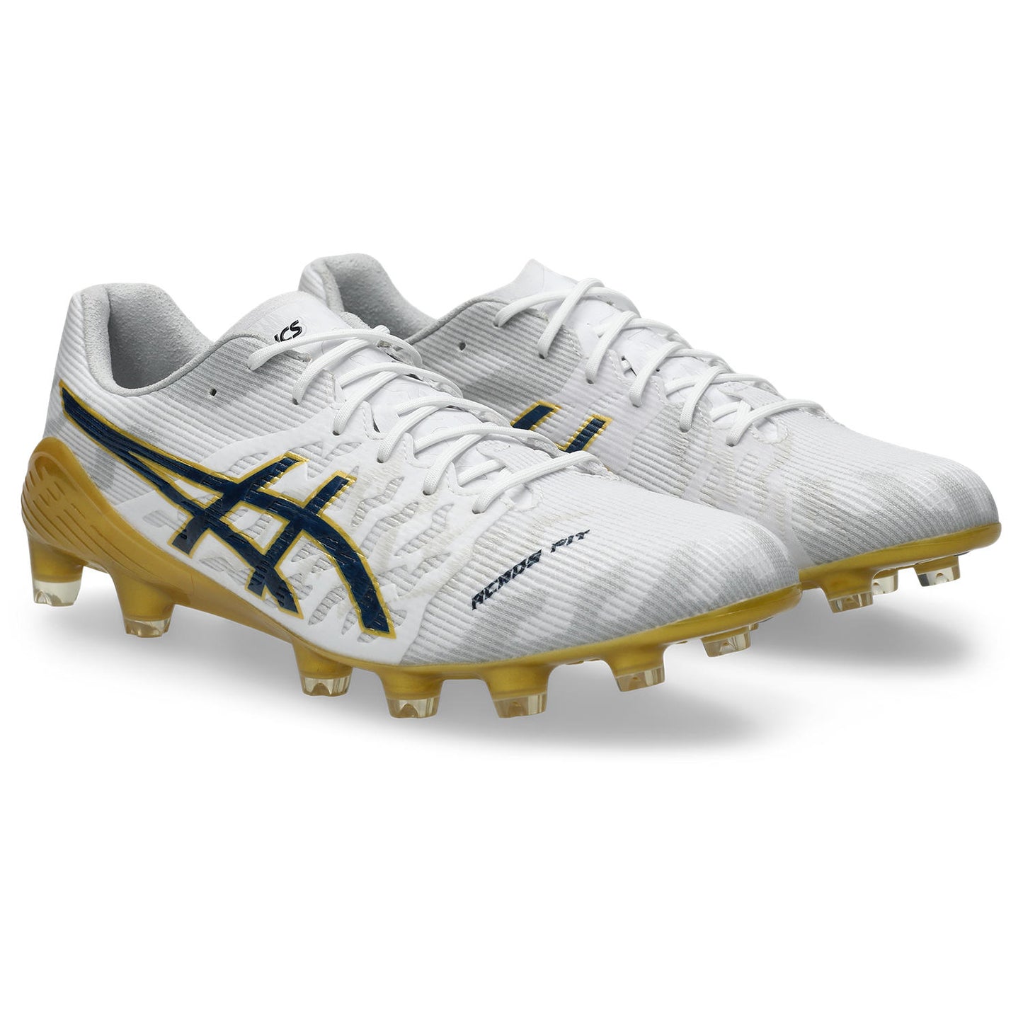 アシックス DS LIGHT ACROS 3 WHITE MIDNIGHT ASICS サッカースパイク DSライト アクロス3 メンズ フィット ホールド ACROS FIT 1101a070-110