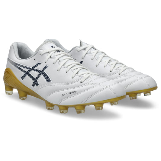 アシックス DS LIGHT X-FLY 6 WHITE MIDNIGHT ASICS サッカースパイク DSライト エックスフライ6 SILKYWRAP エリートモデル 1101a076-103
