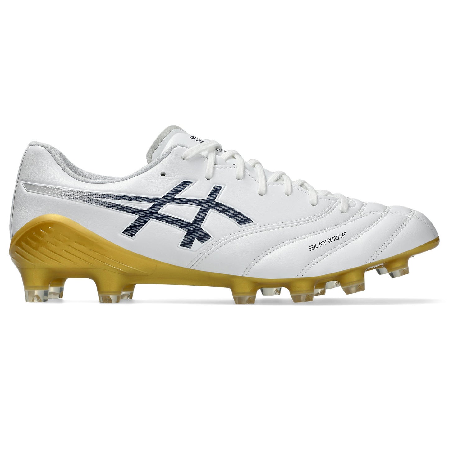 アシックス DS LIGHT X-FLY 6 WHITE MIDNIGHT ASICS サッカースパイク DSライト エックスフライ6 SILKYWRAP エリートモデル 1101a076-103