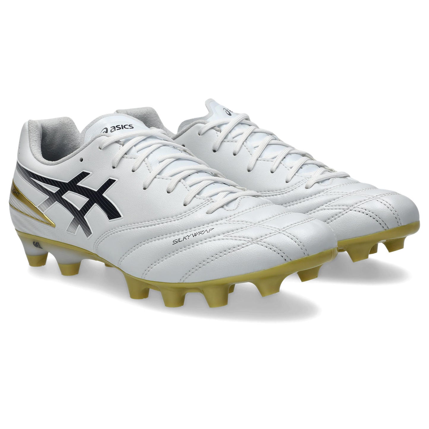 アシックス DS LIGHT PRO WIDE WHITE MIDNIGHT ASICS サッカースパイク DSライト プロ ワイド 幅広 SILKYWRAP fuzeGEL 上位モデル 1103a122-103