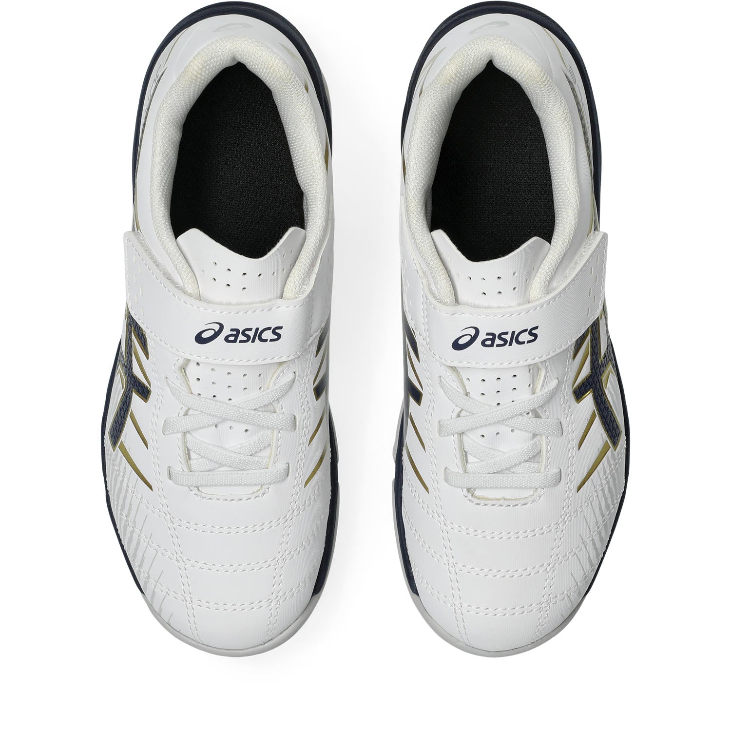 アシックス JUNIOLE 7 TF WHITE MIDNIGHT 103 ASICS ジュニア トレーニングシューズ サッカー キッズ ターフシューズ ベルトタイプ 土 人工芝 1104a056-103